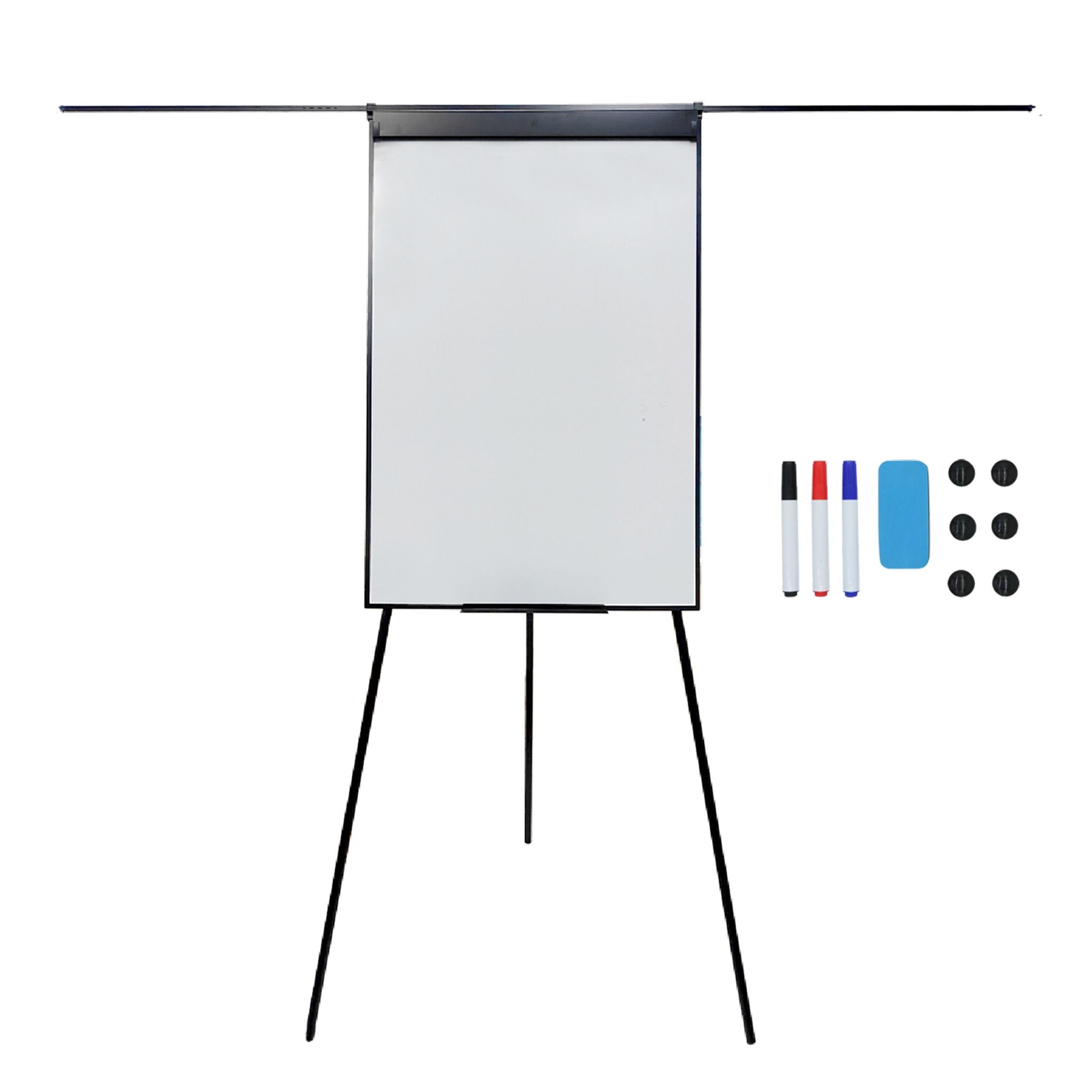 Flipchart Whiteboard 100x70cm 2 Arme Schwarz