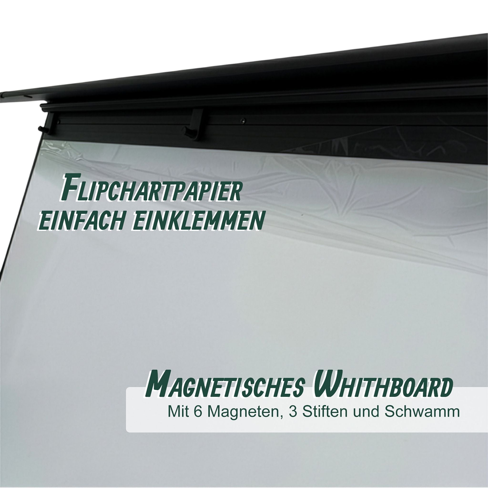 Flipchart Whiteboard 100x70cm 2 Arme Schwarz
