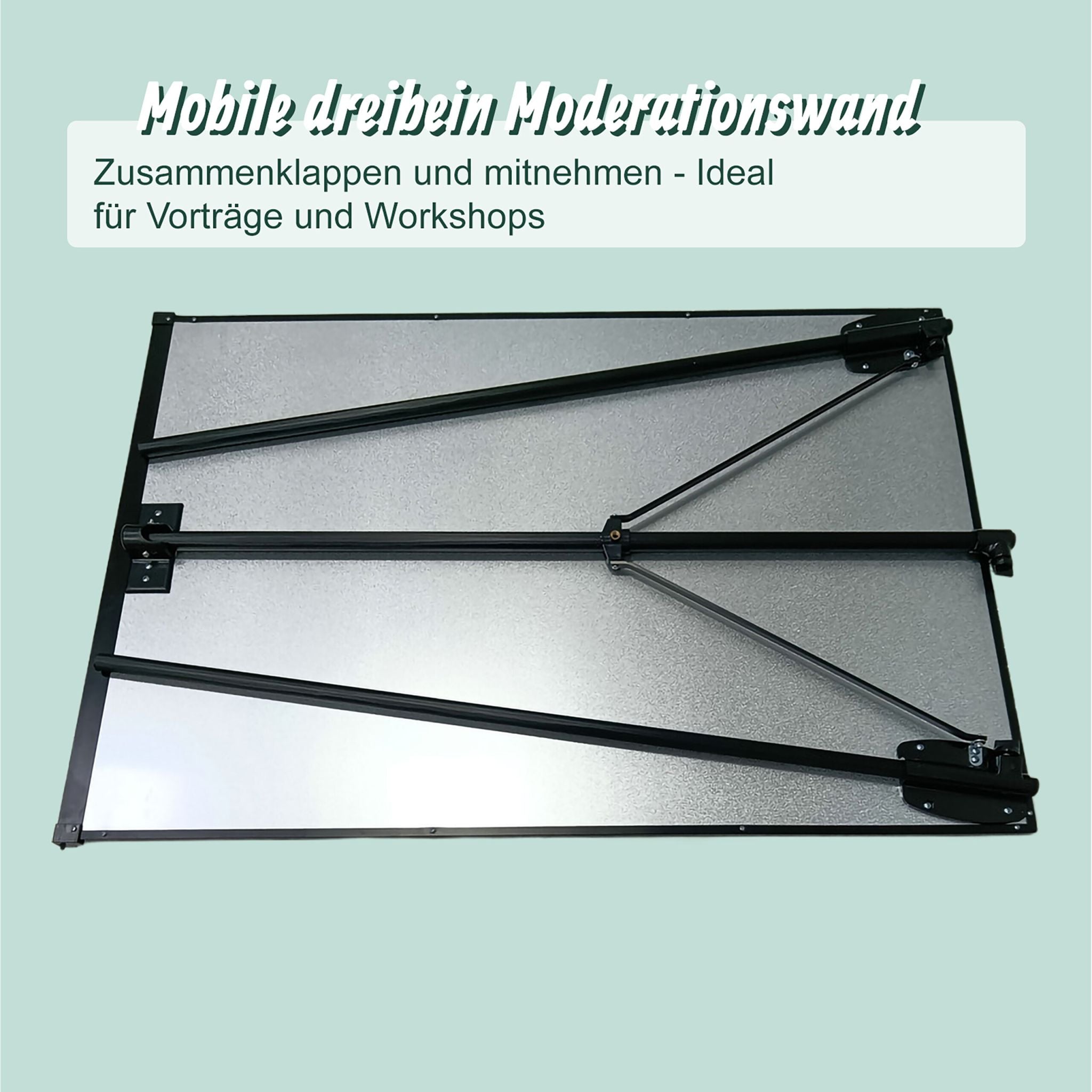 Flipchart Whiteboard 100x70cm 2 Arme Schwarz