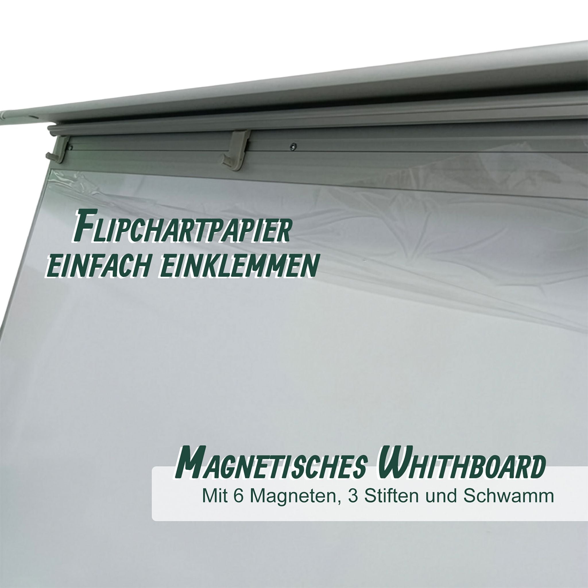 Flipchart Whiteboard 100x70cm 2 Arme Weiss