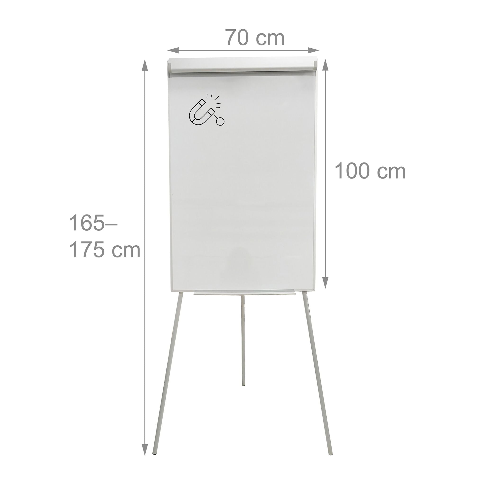 Flipchart Whiteboard 100x70cm 2 Arme Weiss