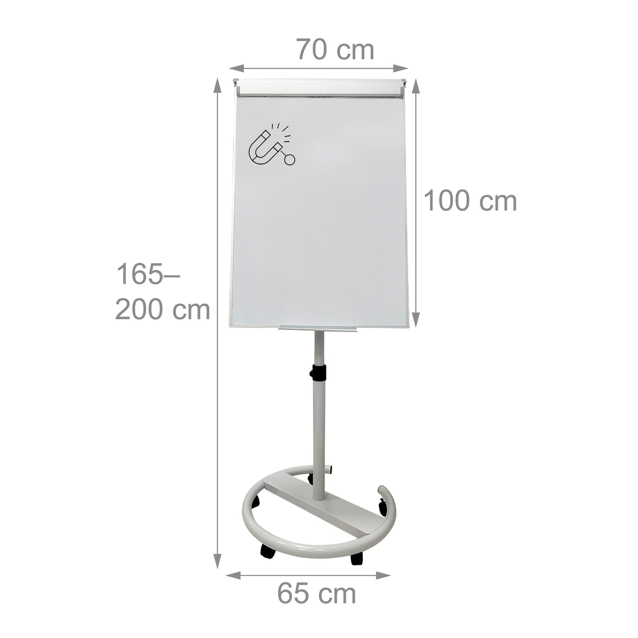 Flipchart Whiteboard 100x70cm 2 Arme Weiss