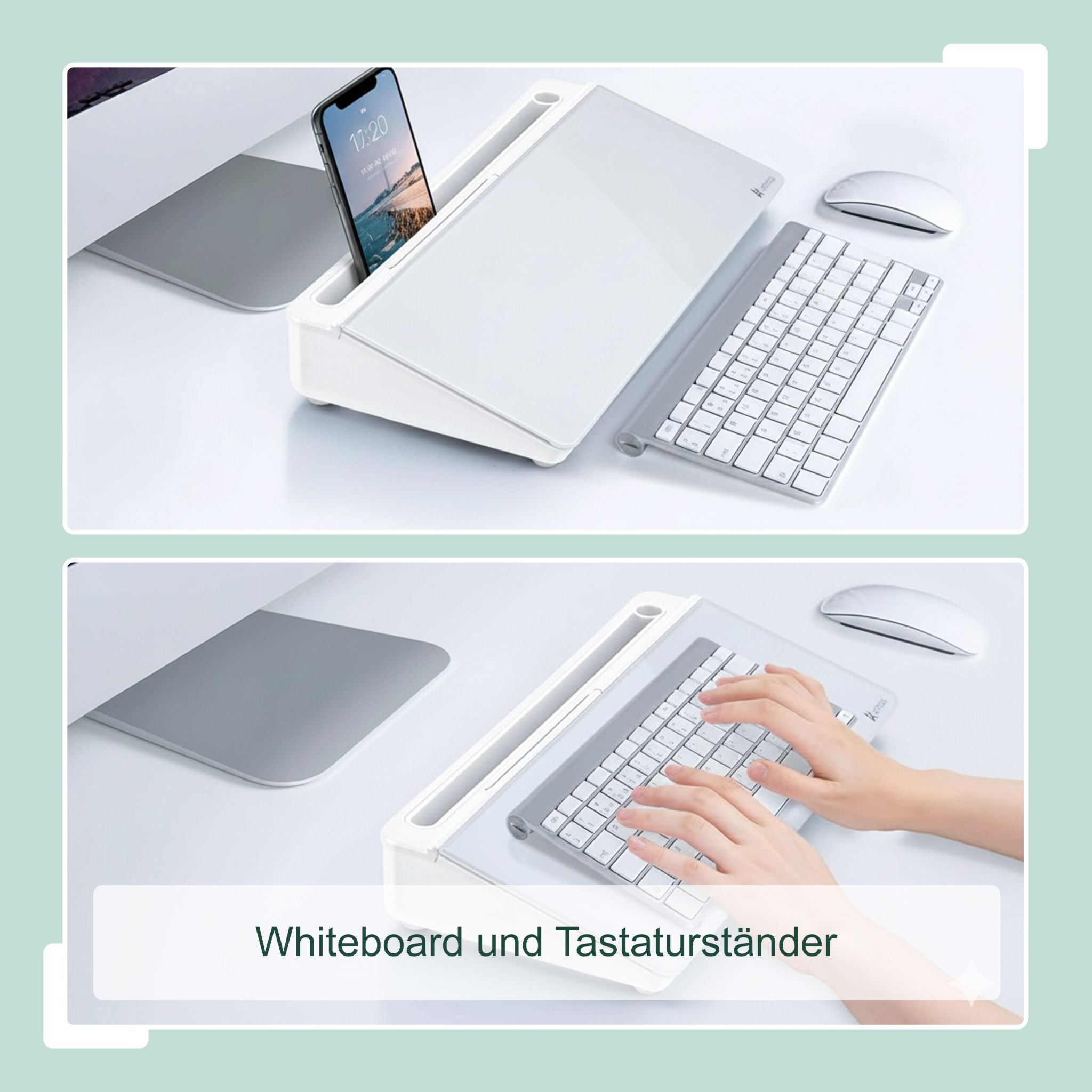 Schreibtisch Organizer mit Whiteboard Weiss
