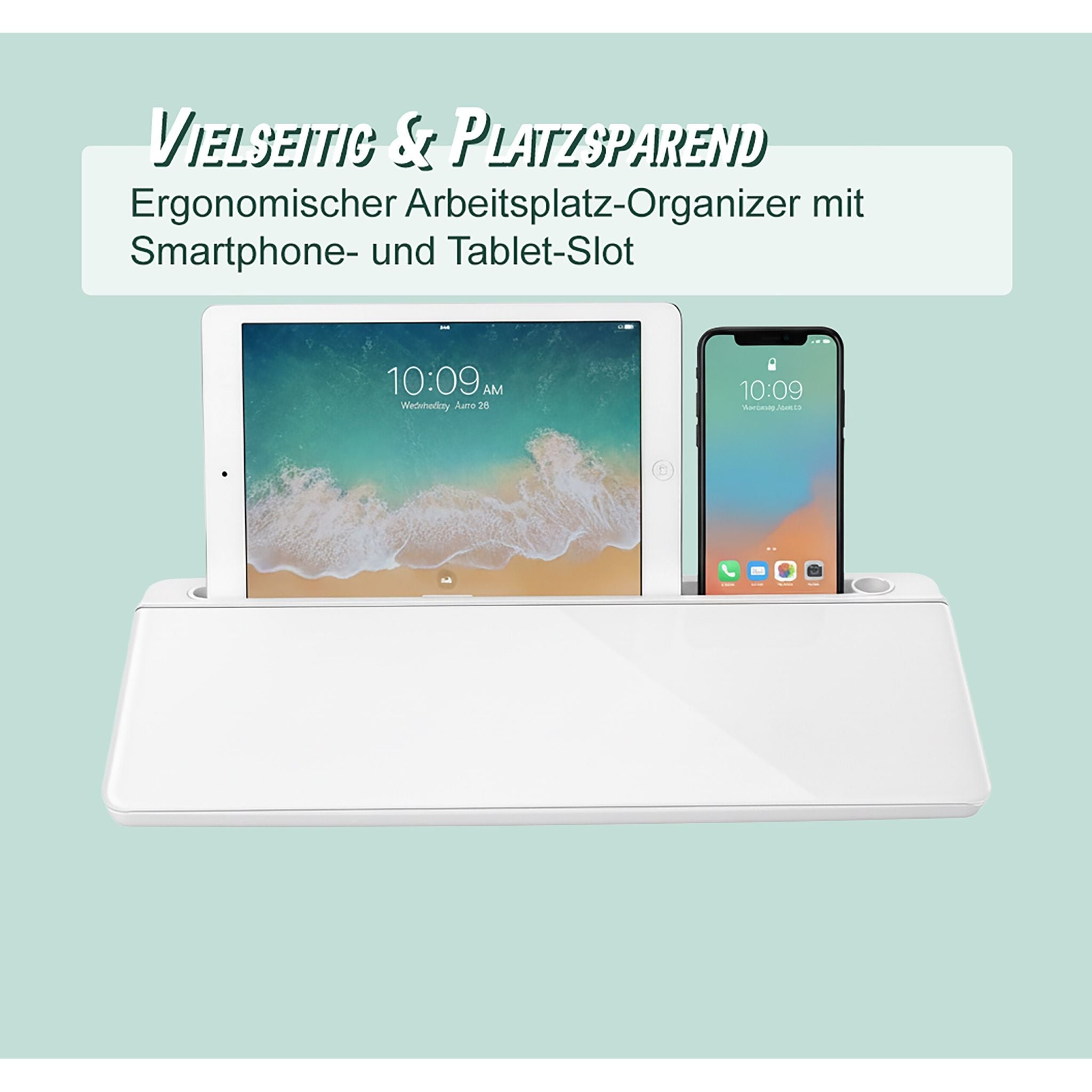 Schreibtisch Organizer mit Whiteboard Weiss