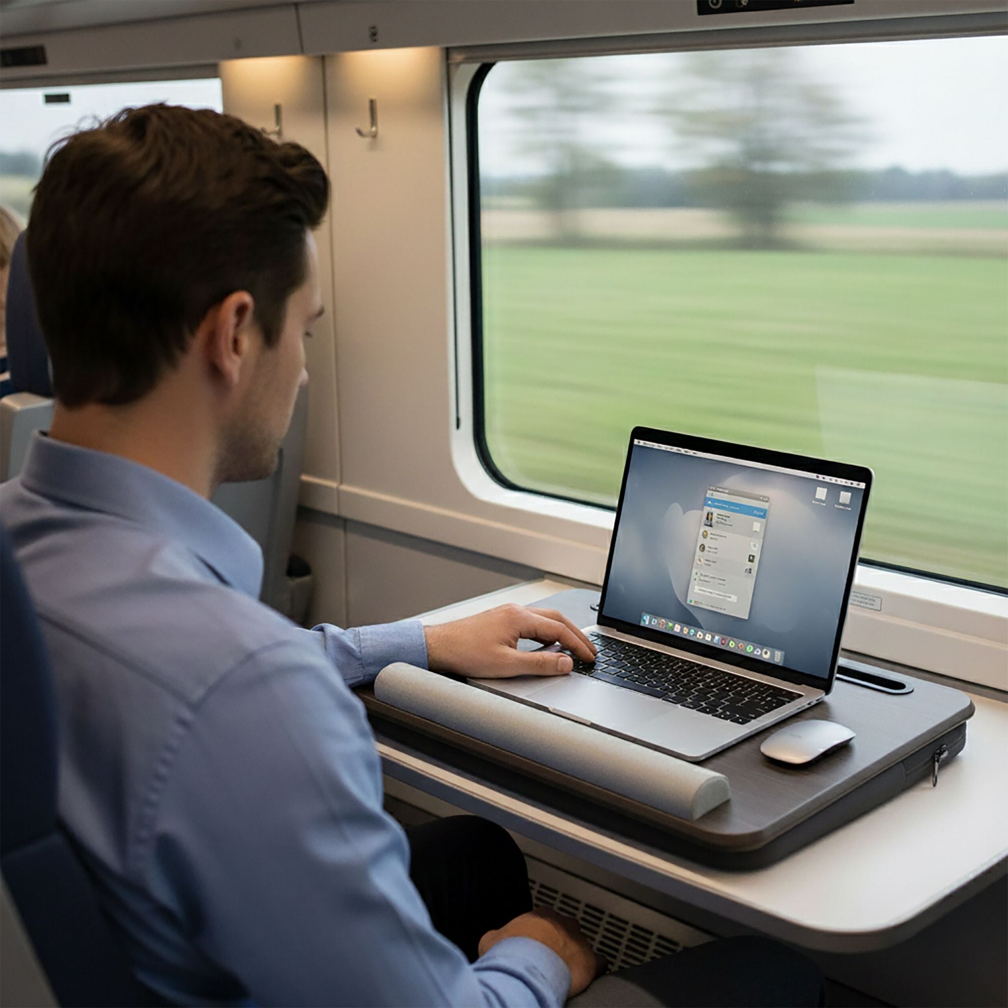 Laptopkissen mit Tasche Braun-Grau von Relaxdays