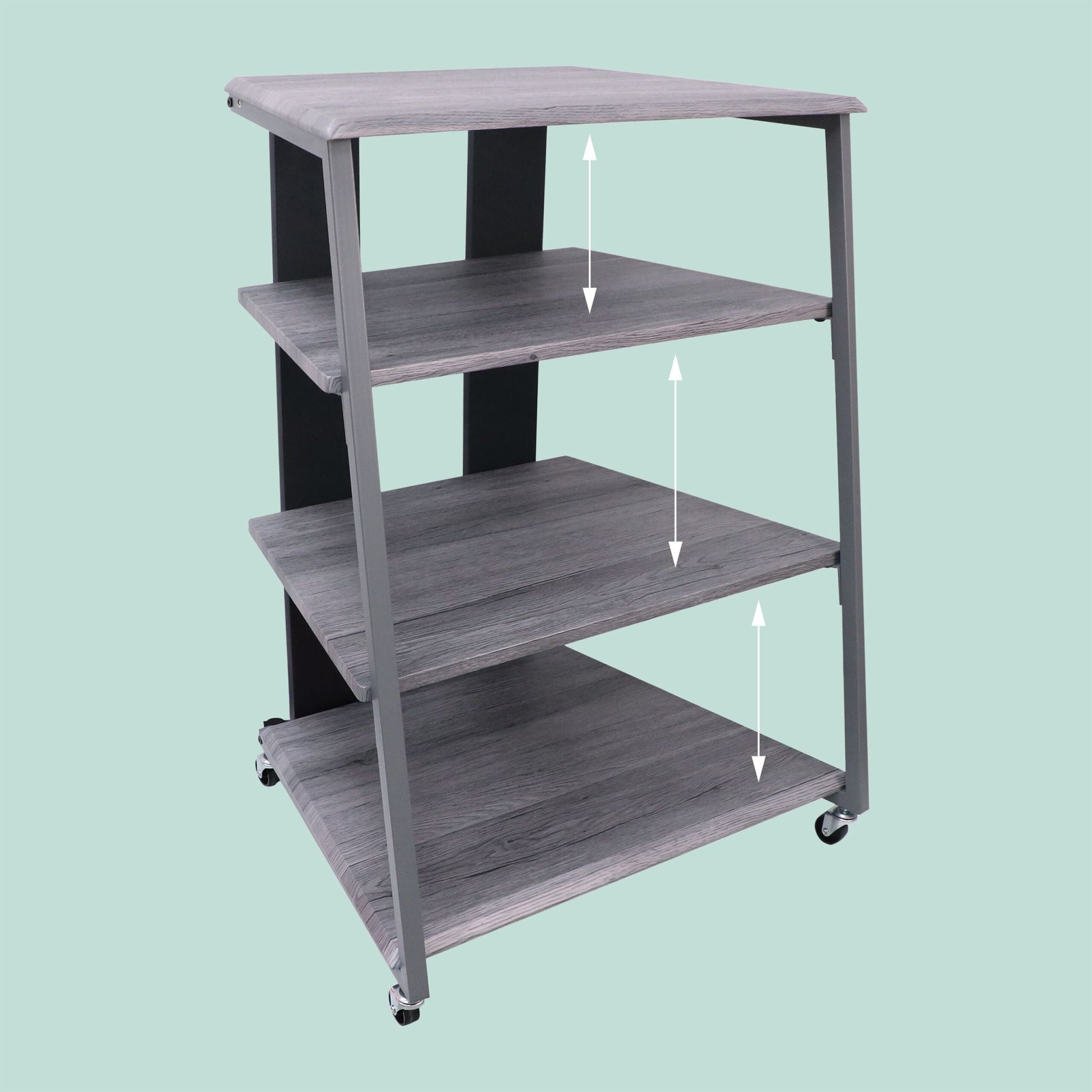 Hifi Rack mit 4 Ablagen Grau von Relaxdays