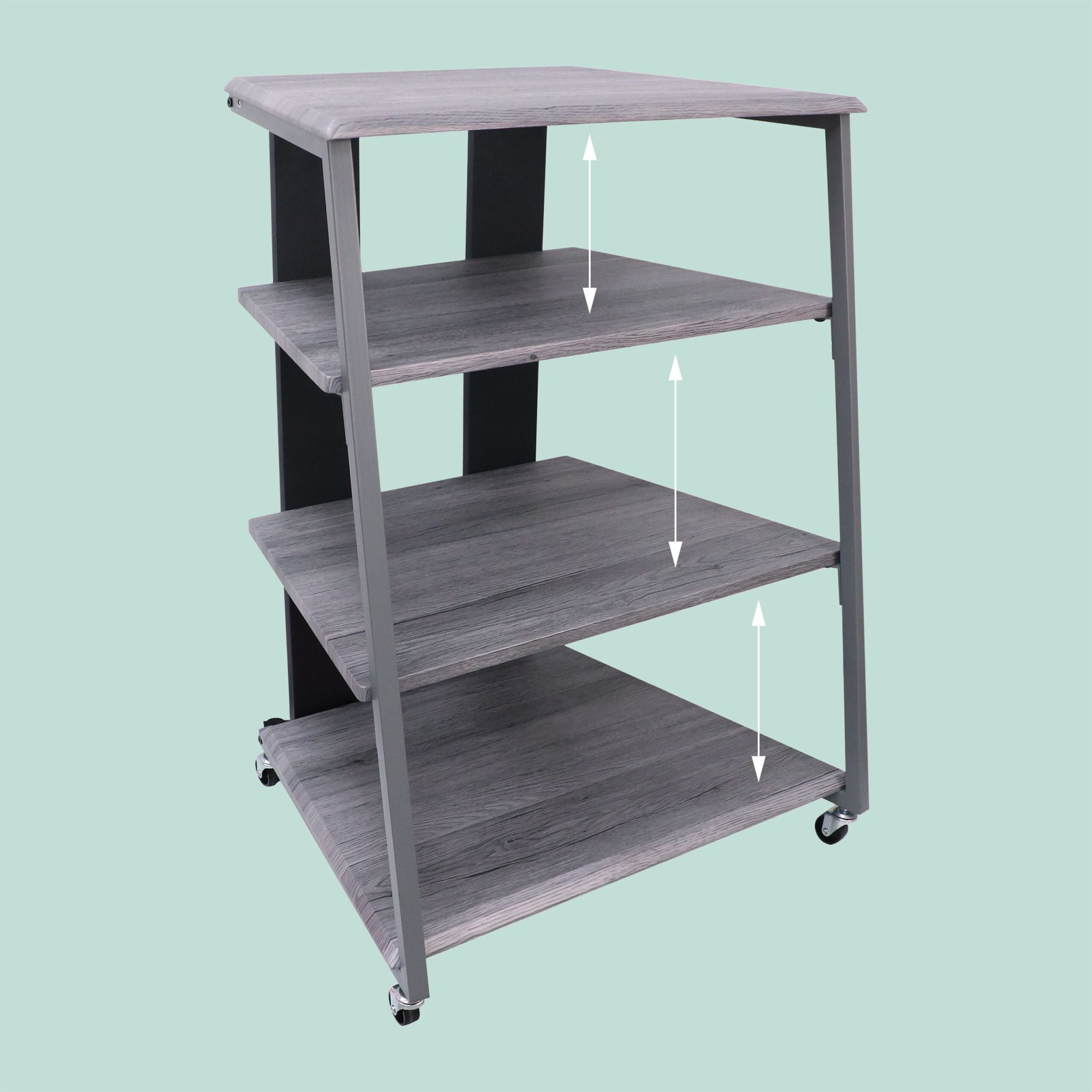 Hifi Rack mit 4 Ablagen Grau von Relaxdays