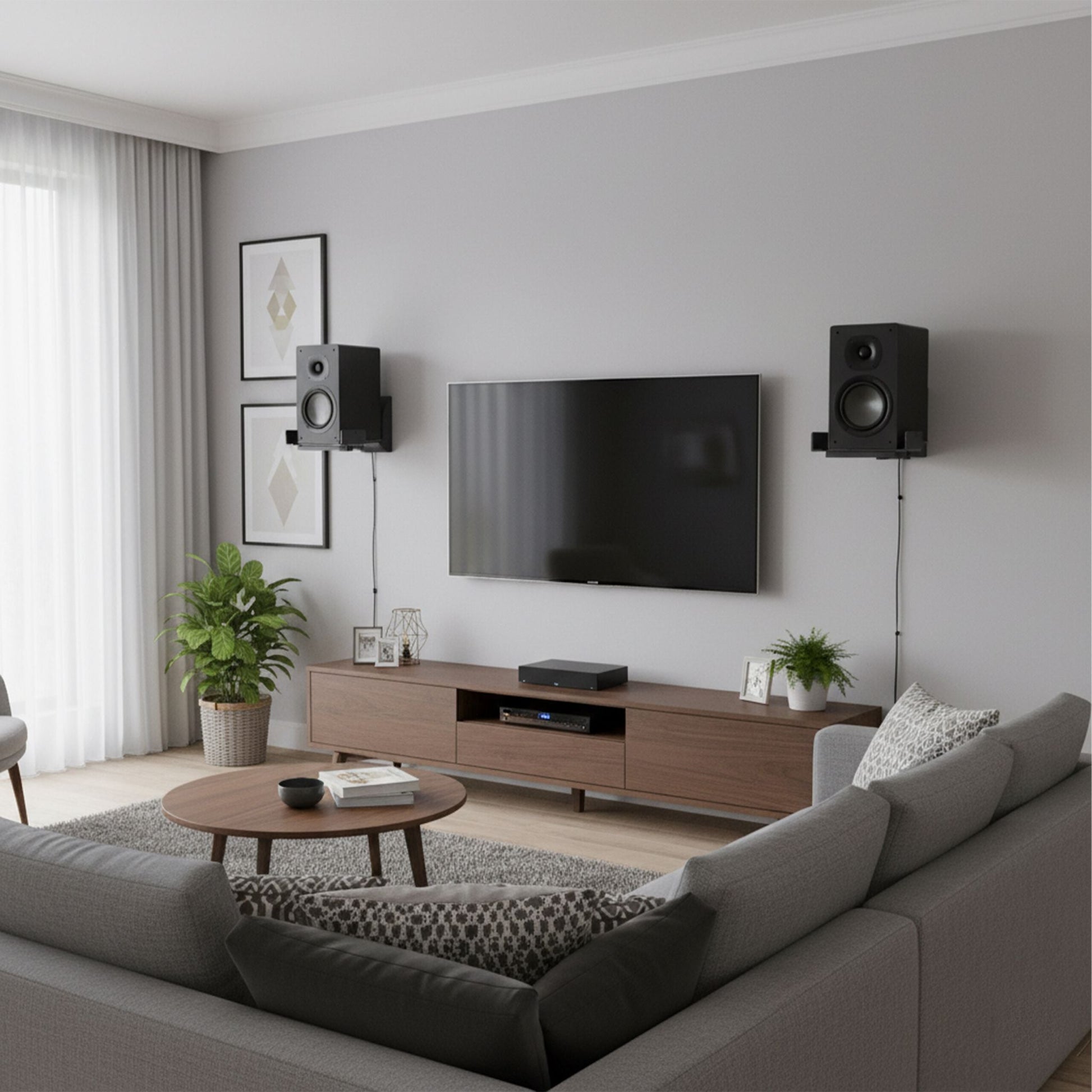 Lautsprecher Wandhalterung 2er-Set Schwarz von Relaxdays