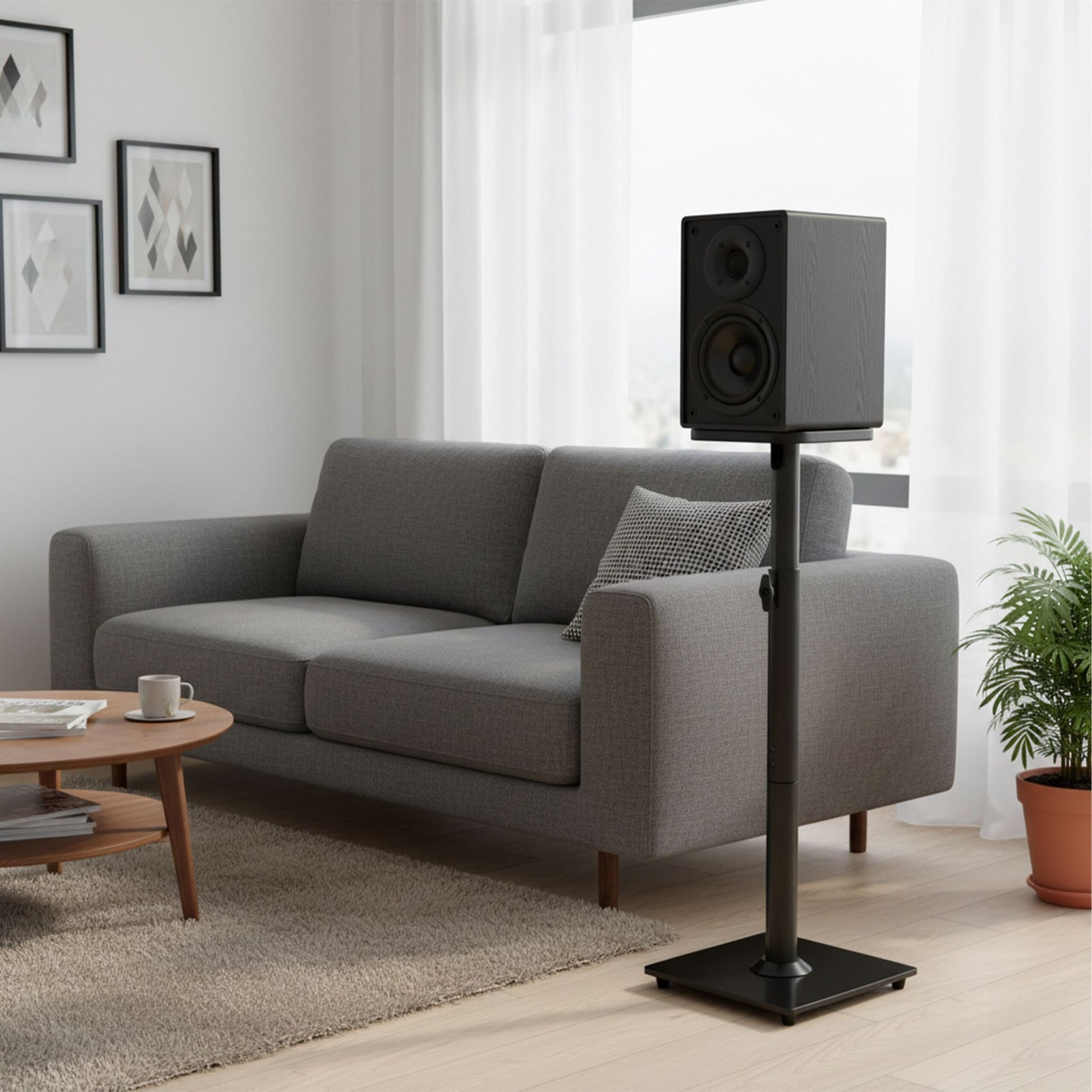 Verstellbare Lautsprecherständer 2er-Set Schwarz von Relaxdays