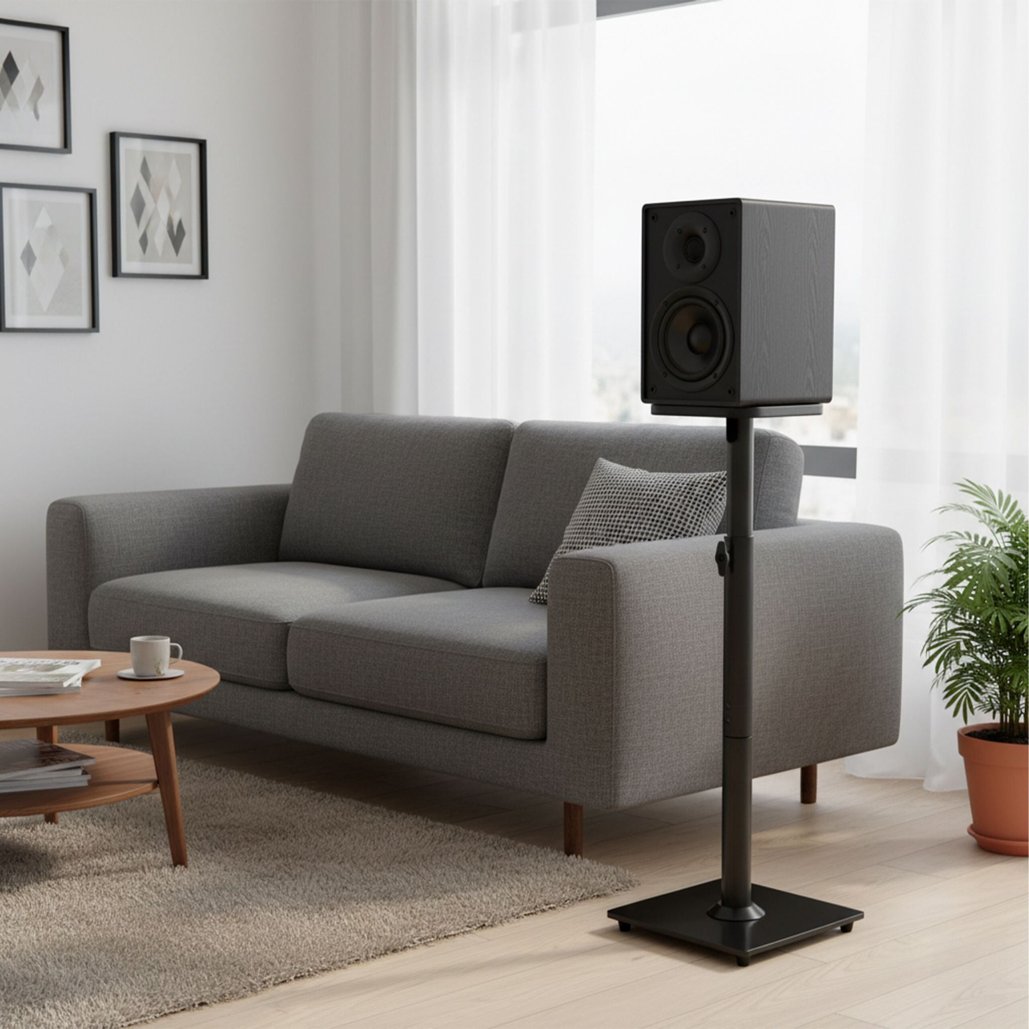 Verstellbare Lautsprecherständer 2er-Set Schwarz von Relaxdays
