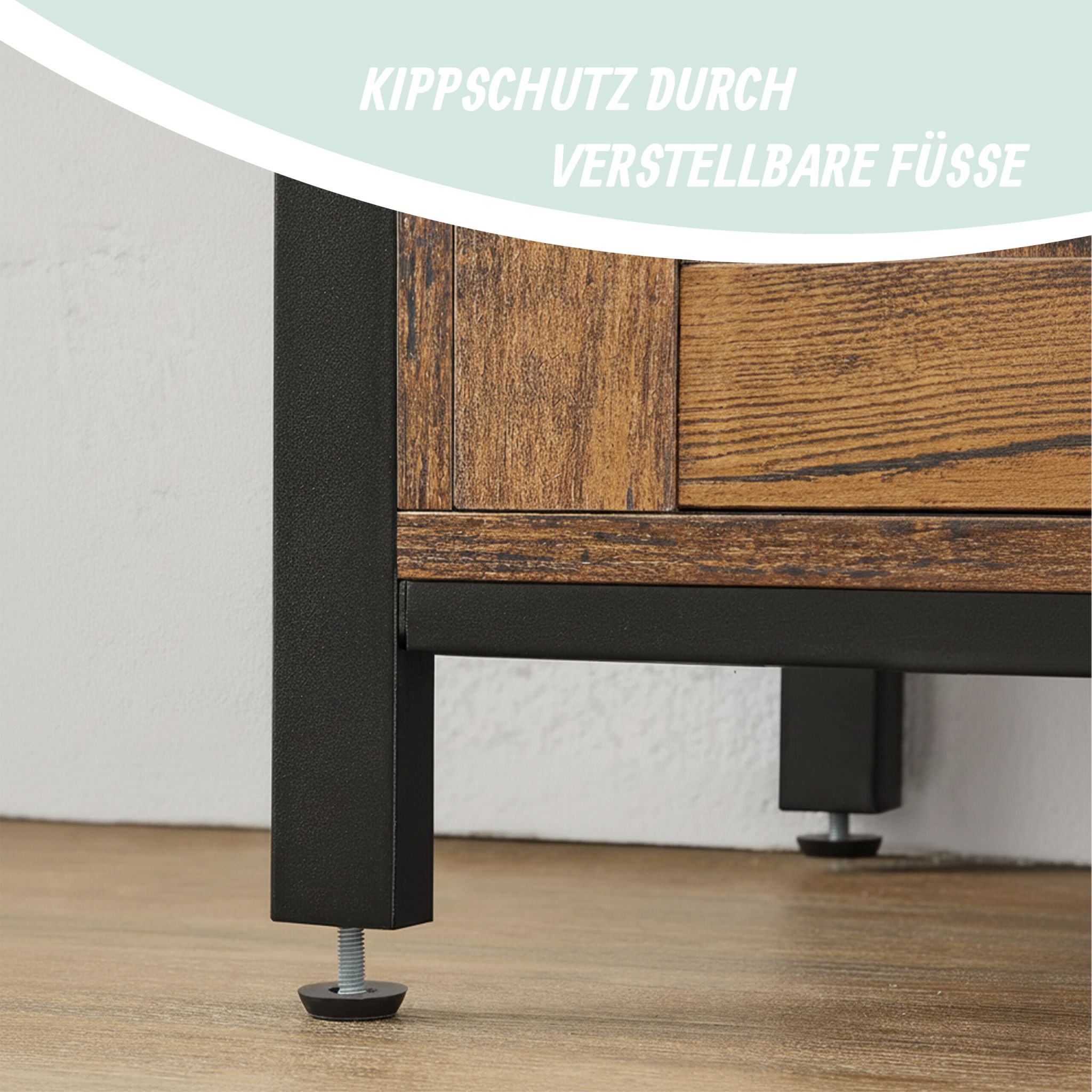 Sideboard mit Schiebetüren Braun-Schwarz von Relaxdays