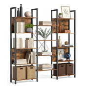 Industrial Bücherregal 14 Ablagen Braun-Schwarz von Relaxdays