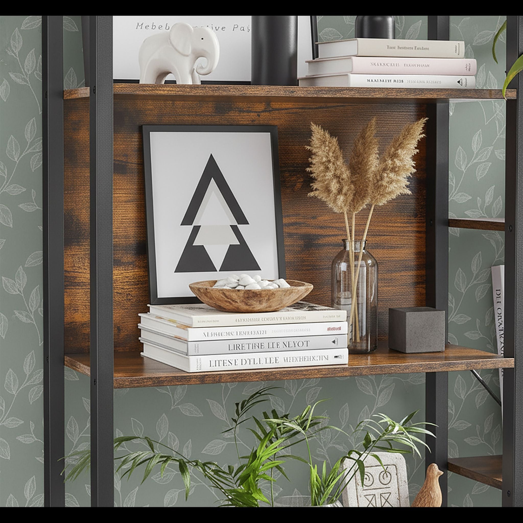 Industrial Bücherregal 14 Ablagen Braun-Schwarz von Relaxdays