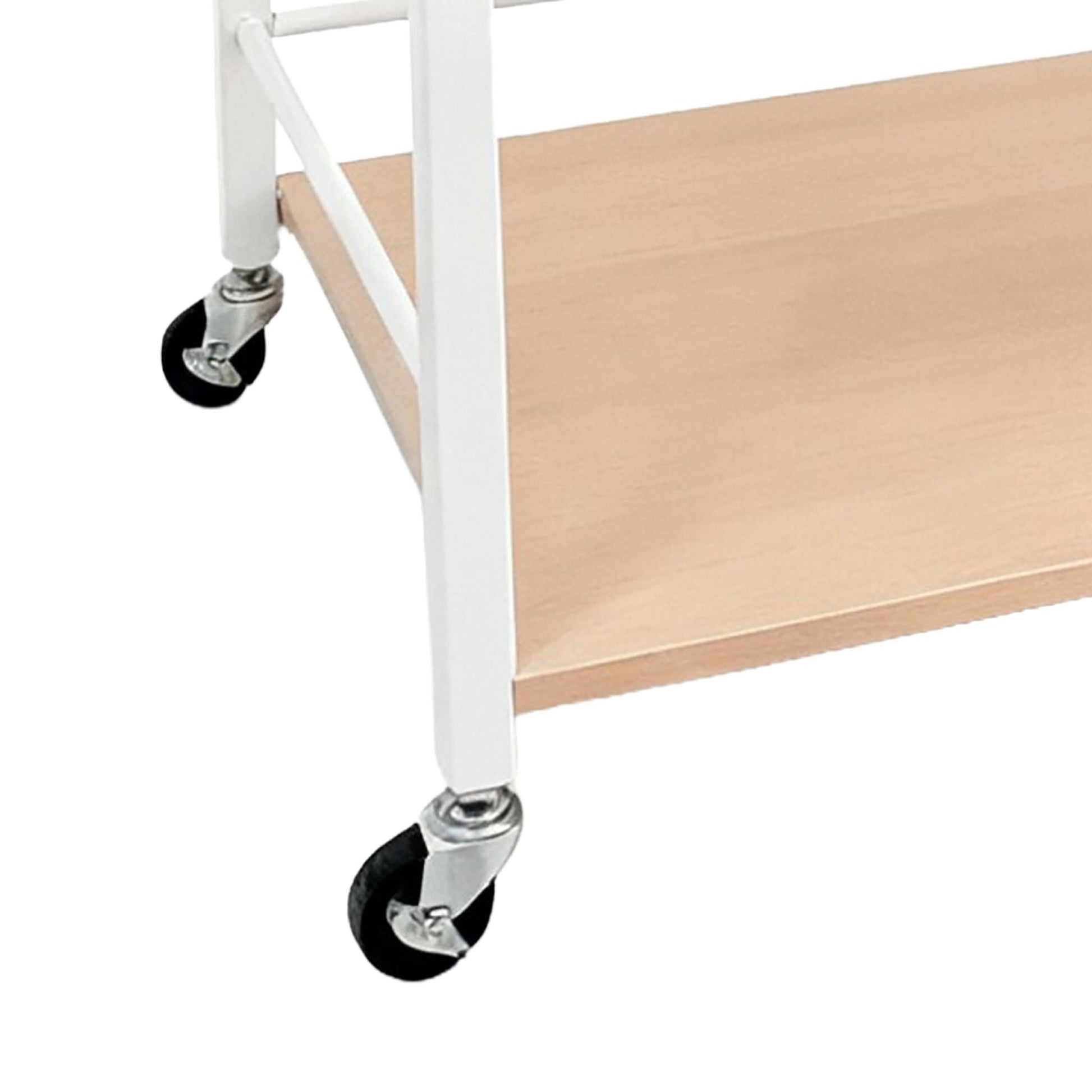Servierwagen mit abnehmbarem Tablett Weiss-Hellbraun von Relaxdays