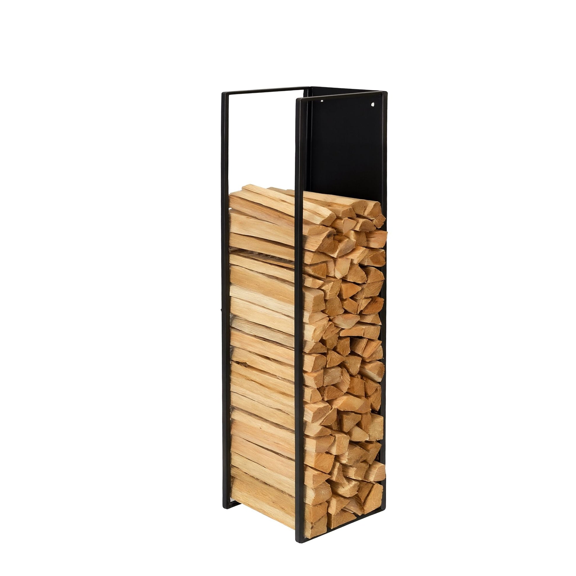 Kaminholzregal Wandmontage Schwarz von Relaxdays
