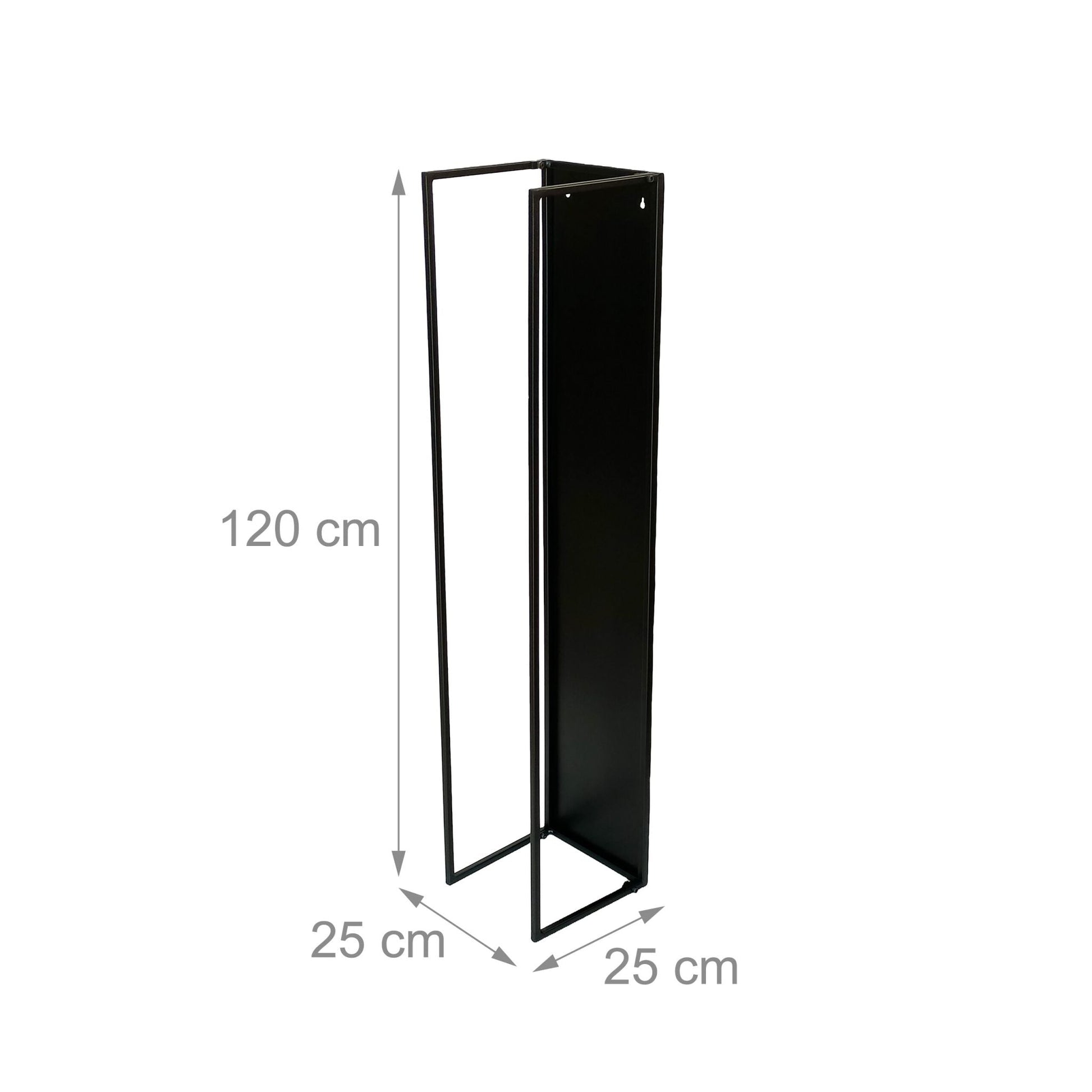 Kaminholzregal Wandmontage Schwarz von Relaxdays