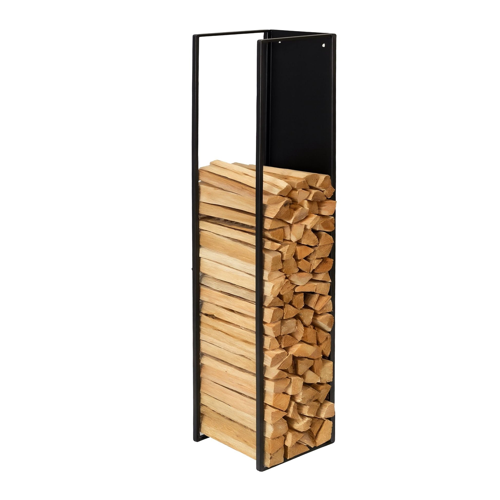 Kaminholzregal Wandmontage Schwarz von Relaxdays