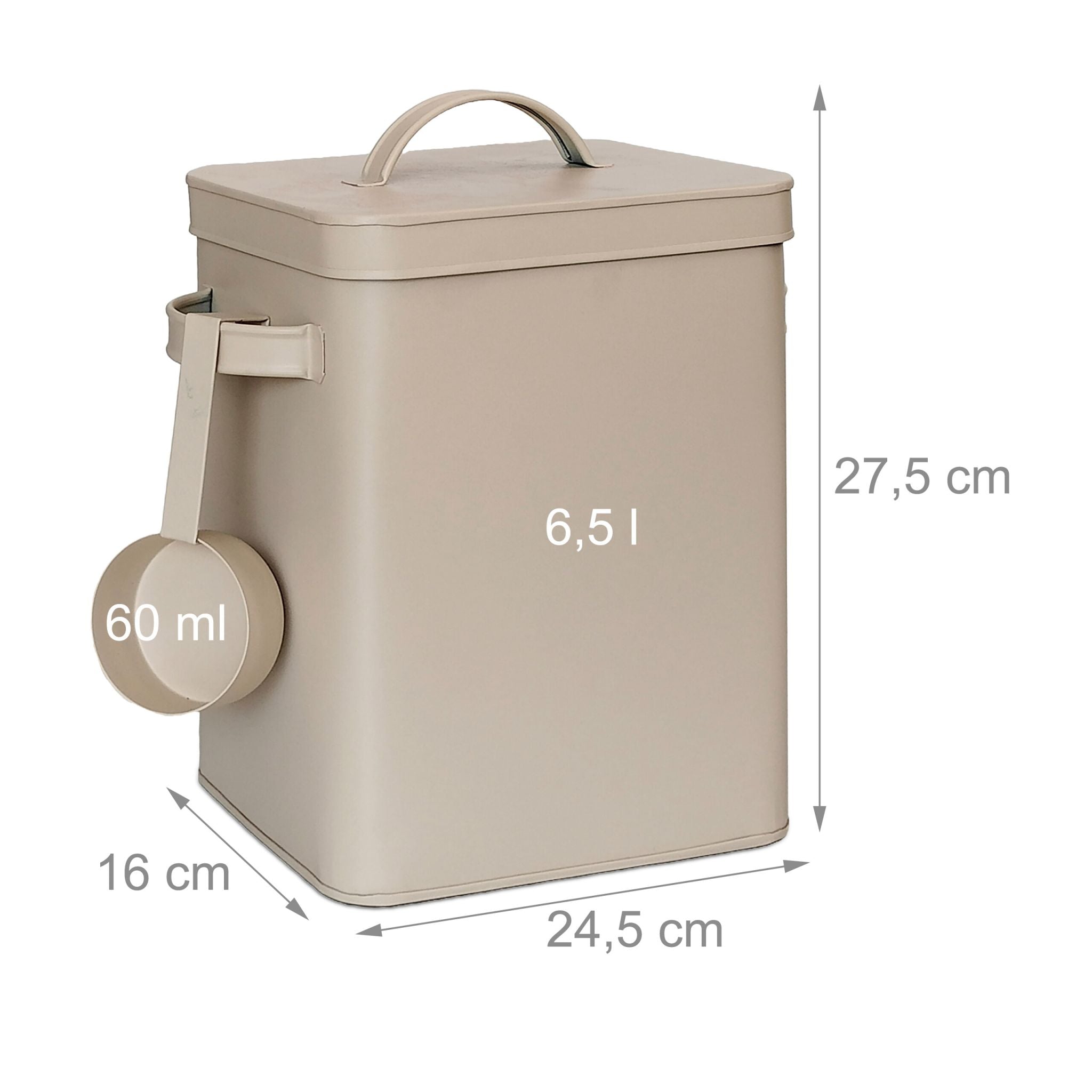 Luftdichte Metallbox mit Löffel Beige