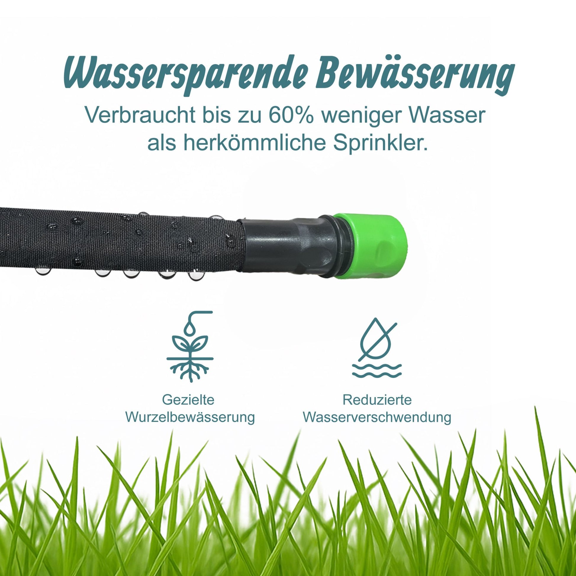 Flacher Tropfschlauch in div. Längen Schwarz von Relaxdays