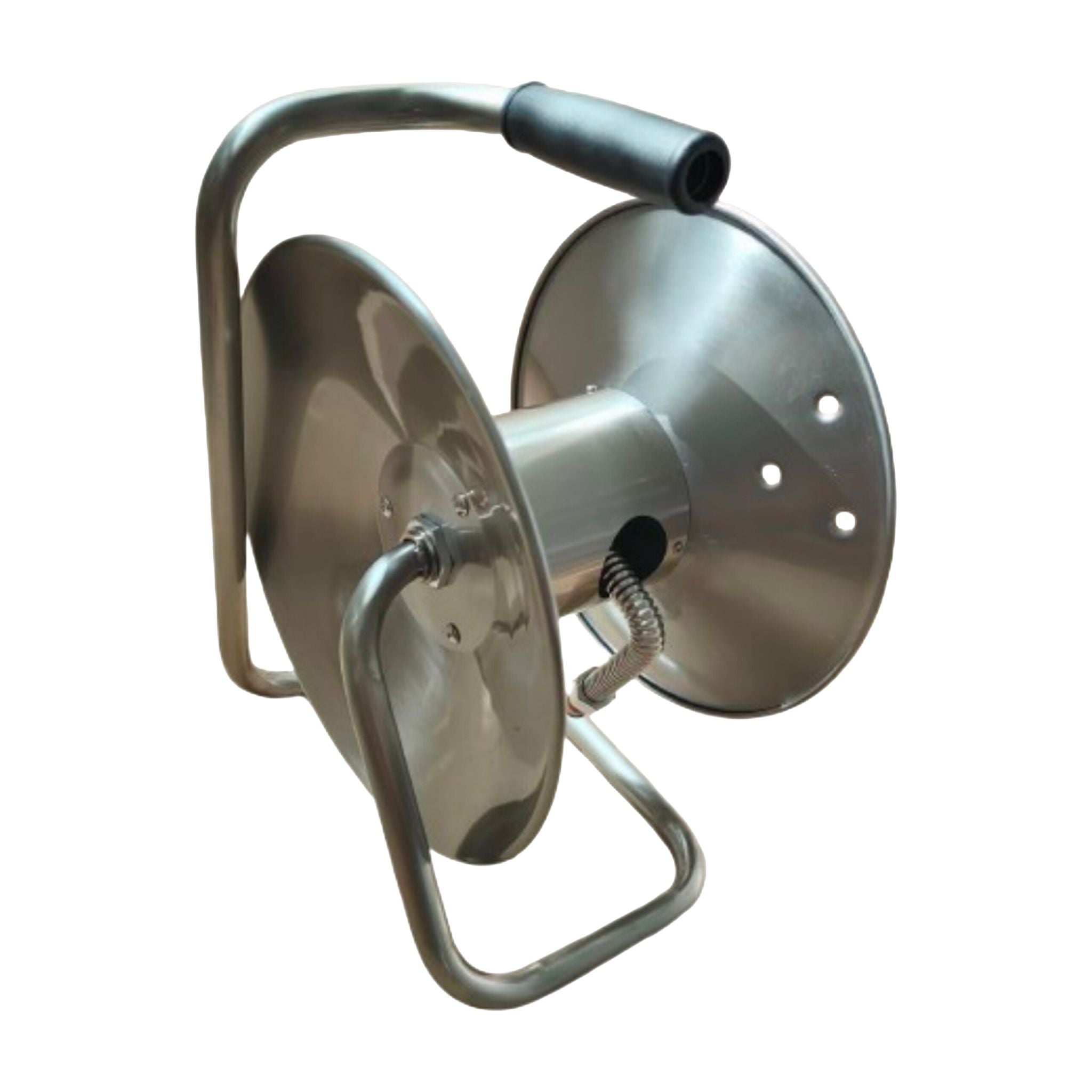 Schlauchtrommel Edelstahl Silber von Relaxdays