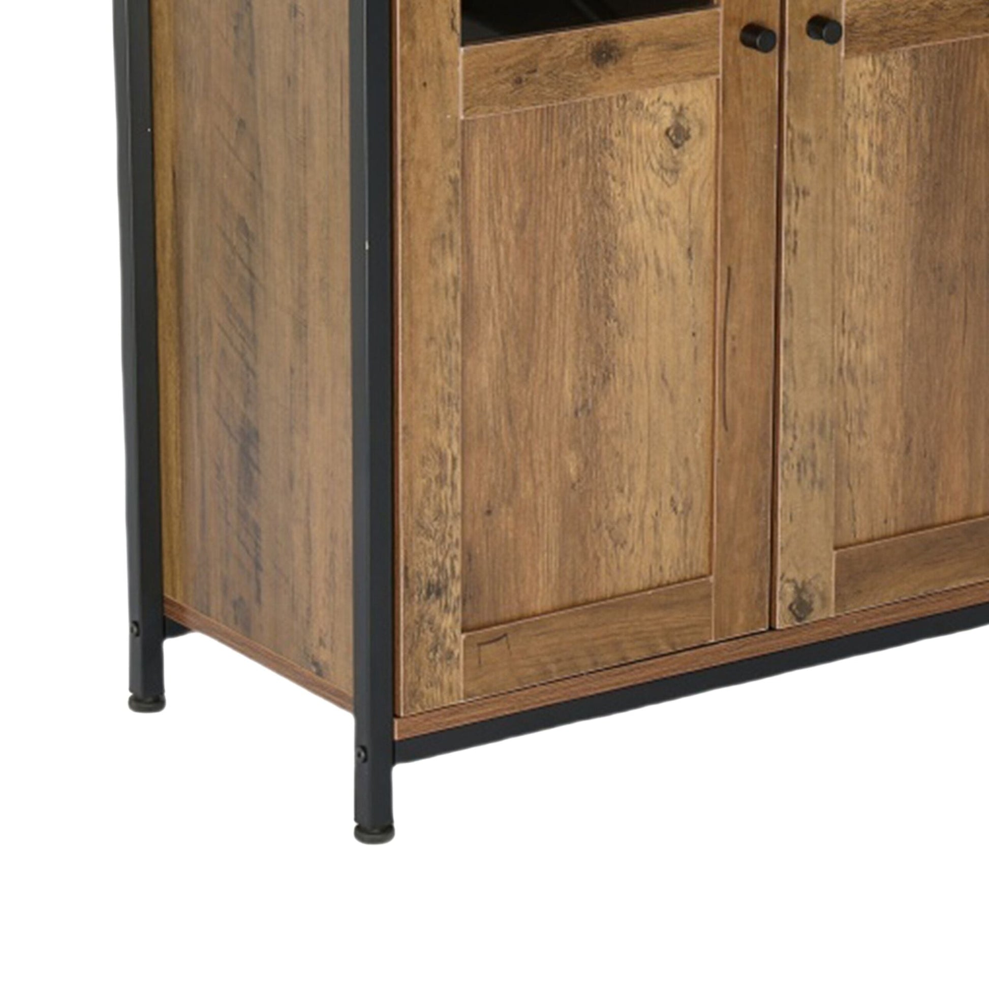 Küchenschrank mit Glastüren Braun-Schwarz von Relaxdays