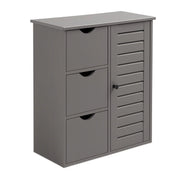 Badezimmerschrank mit 3 Schubladen Silber-Grau von Relaxdays