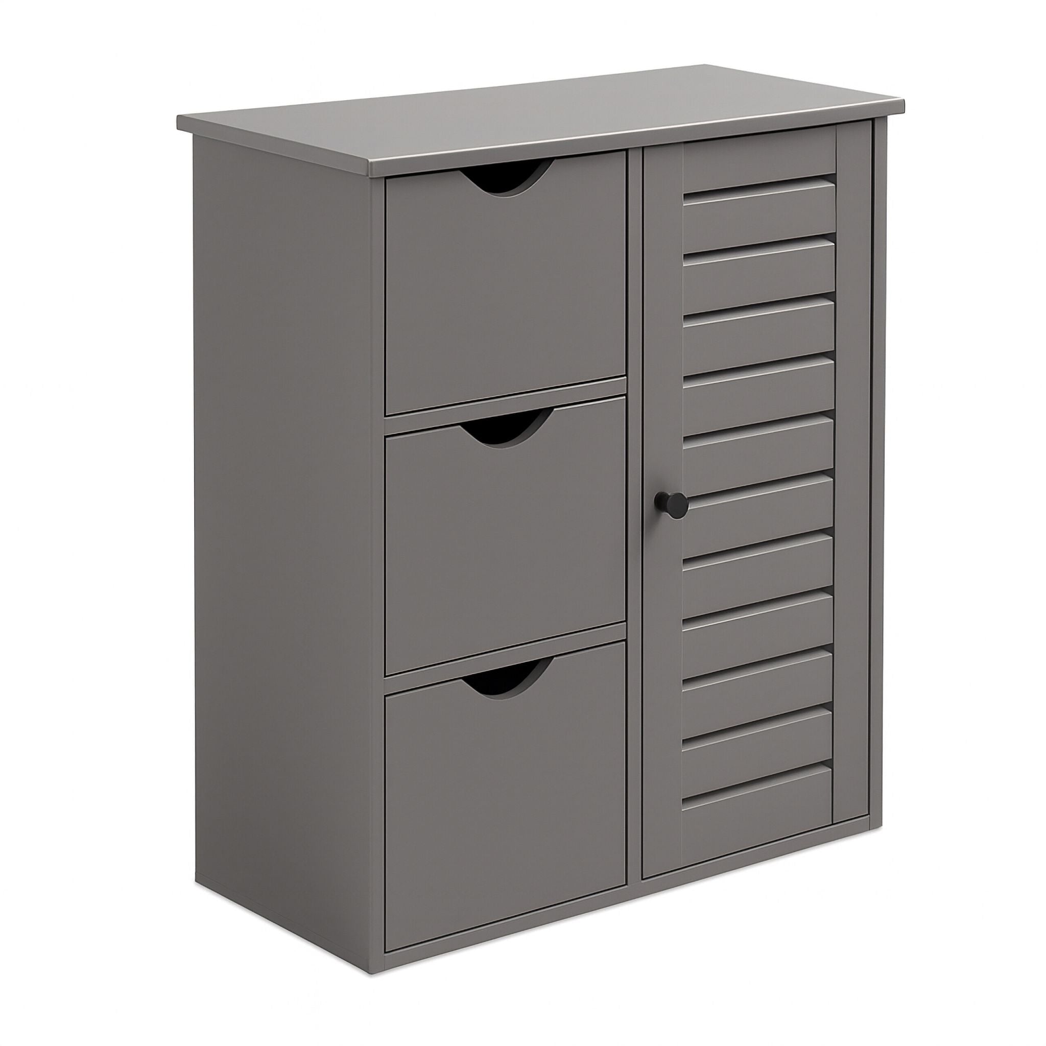 Badezimmerschrank mit 3 Schubladen Silber-Grau von Relaxdays