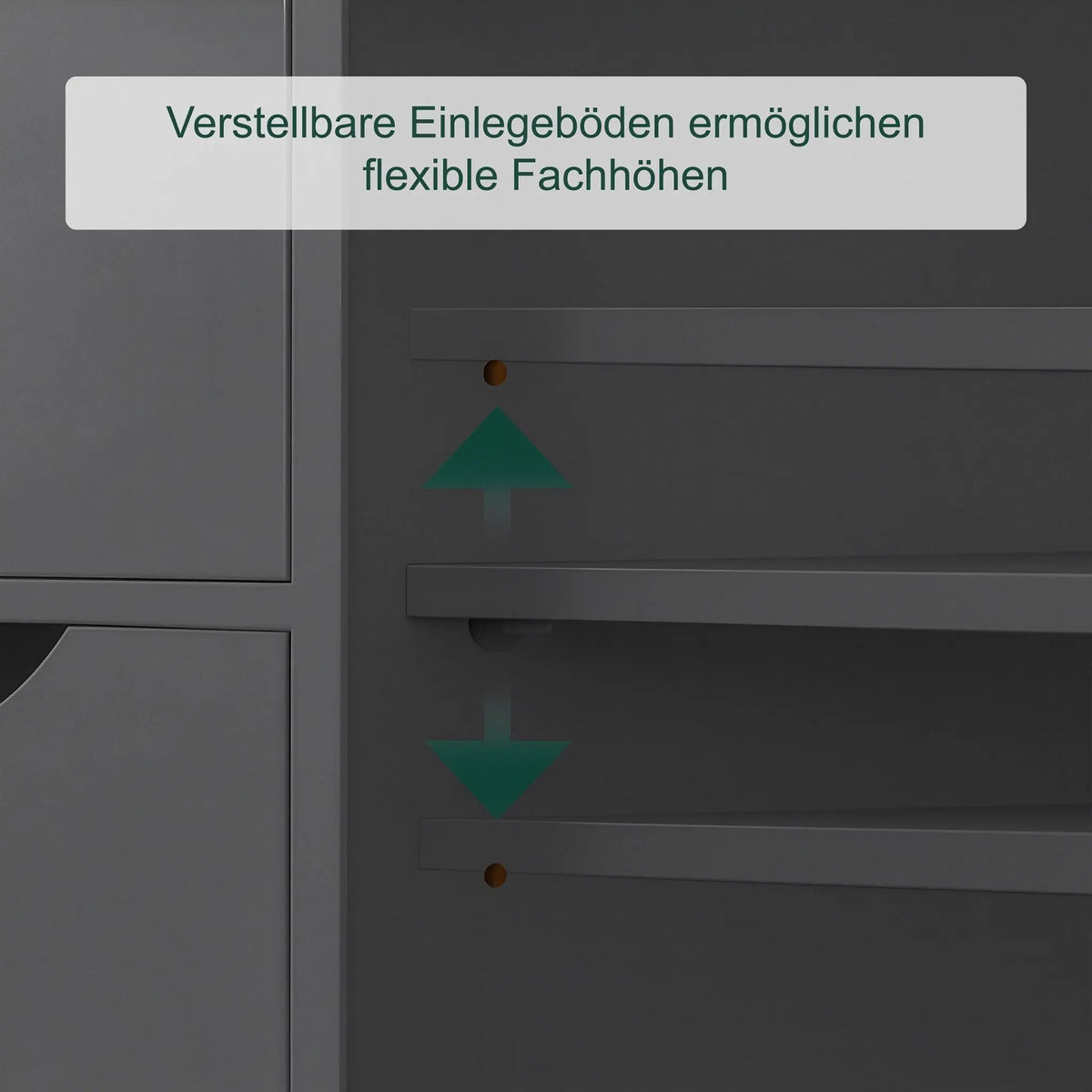 Badezimmerschrank mit 3 Schubladen Silber-Grau von Relaxdays