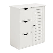 Badezimmerschrank mit 3 Schubladen Weiss-Schwarz von Relaxdays