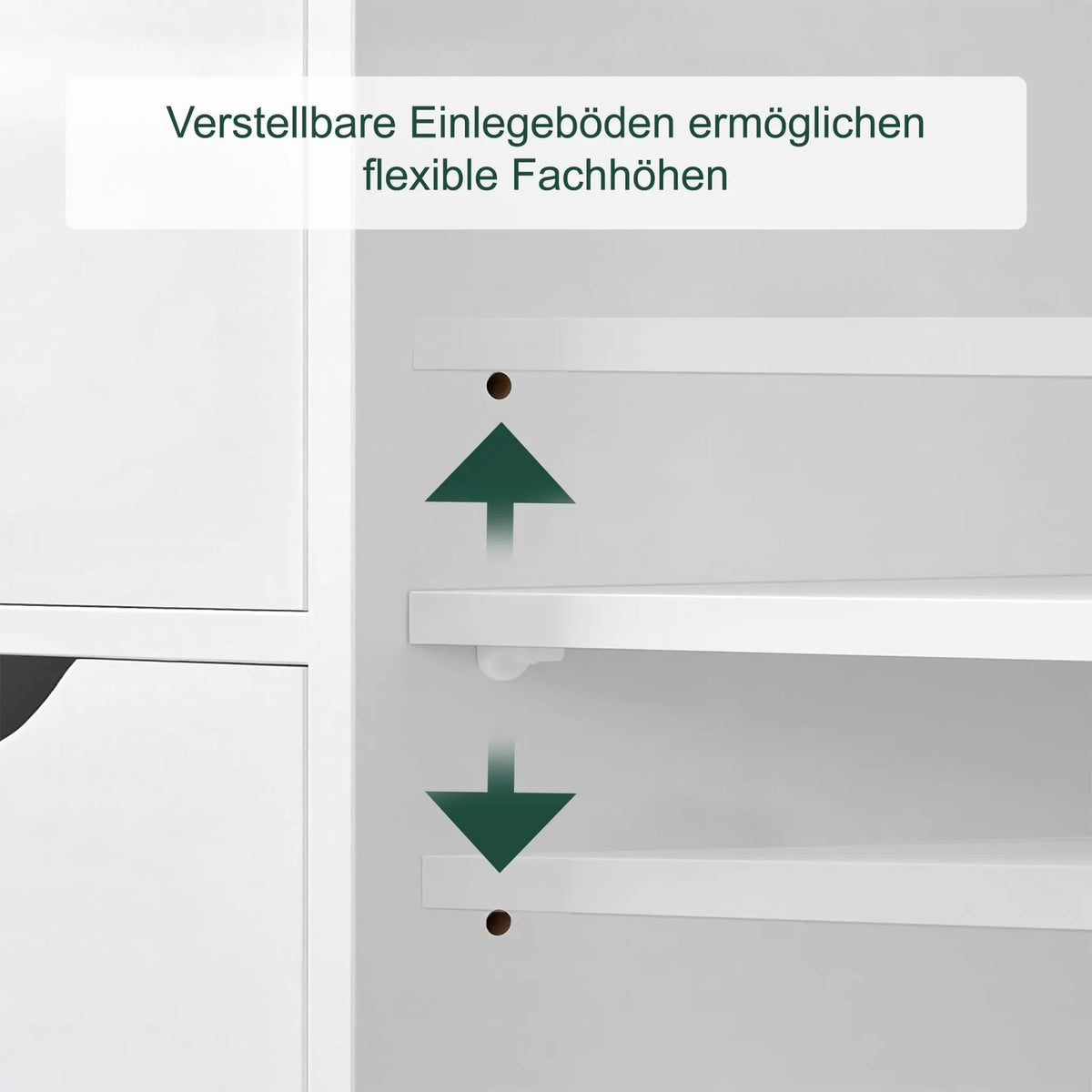 Badezimmerschrank mit 3 Schubladen Weiss-Schwarz von Relaxdays