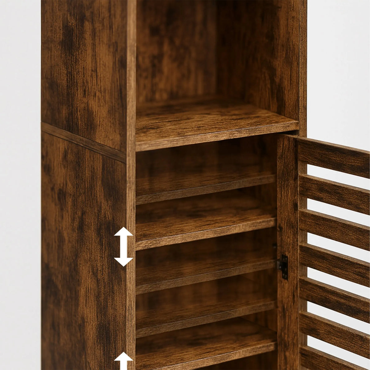 Hoher Badezimmerschrank mit Tür Braun von Relaxdays