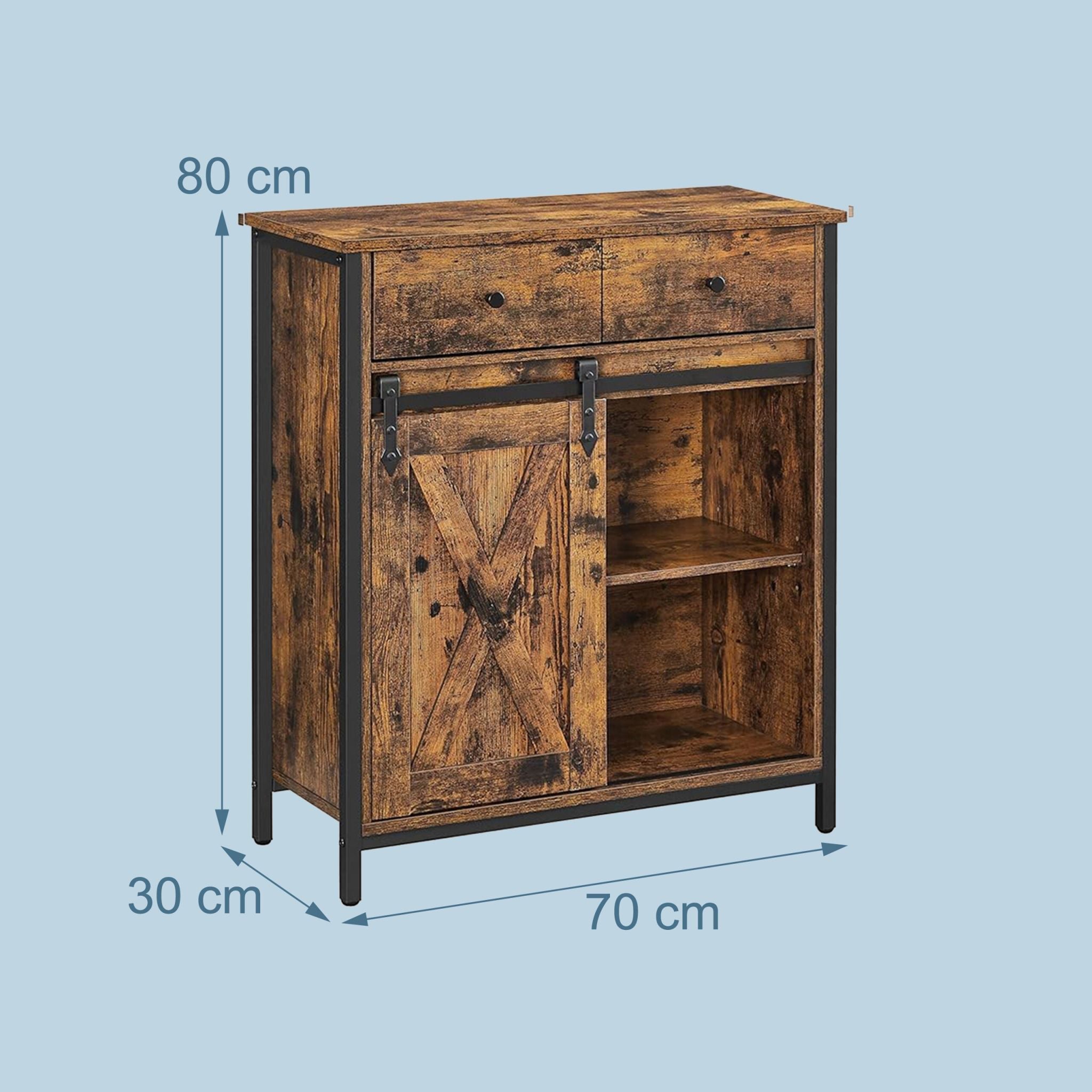 Sideboard mit Schiebetür Braun-Schwarz von Relaxdays