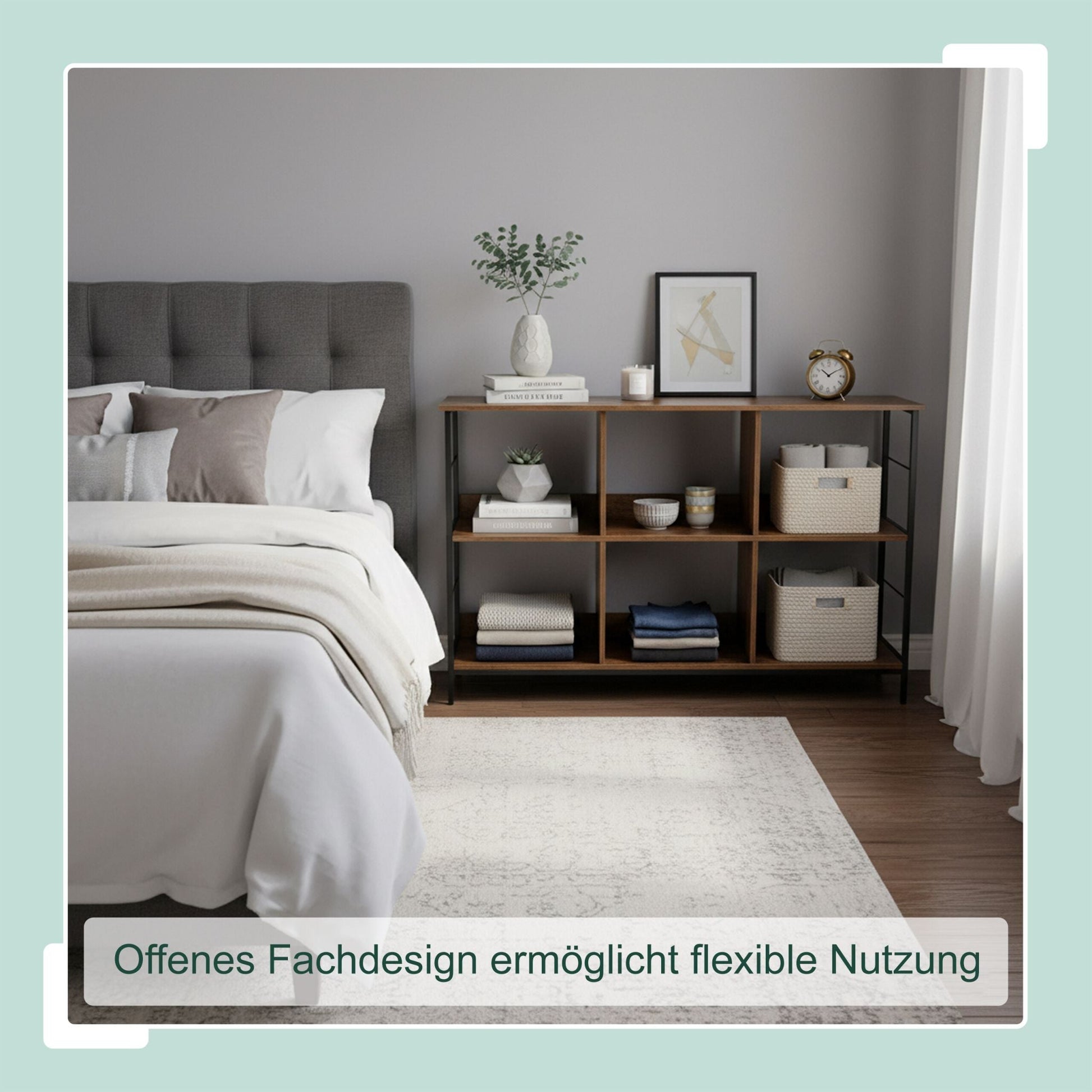 Industrial Regal 6 Fächer Dunkelbraun-Schwarz von Relaxdays