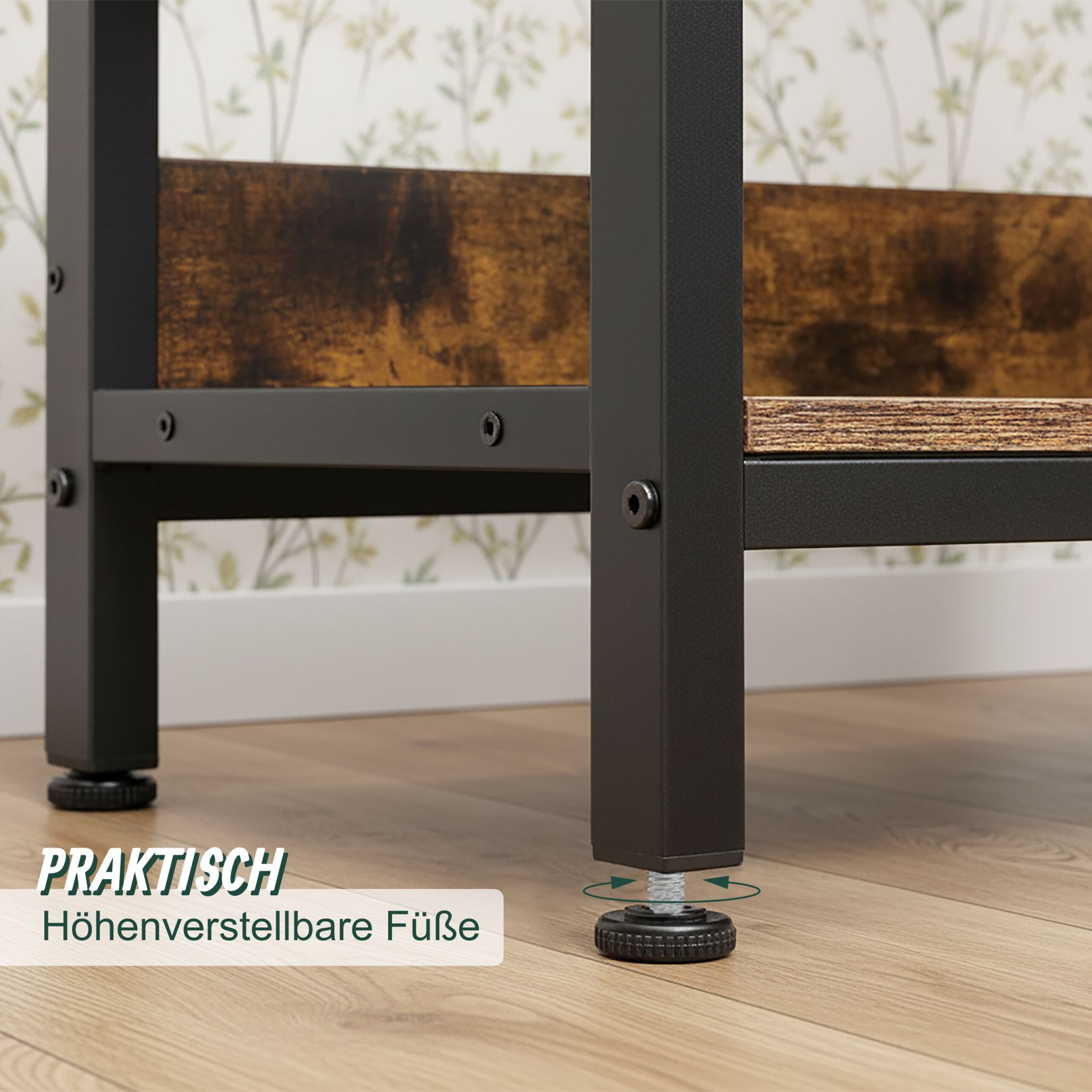 Industrial Regal 6 Fächer Dunkelbraun-Schwarz von Relaxdays