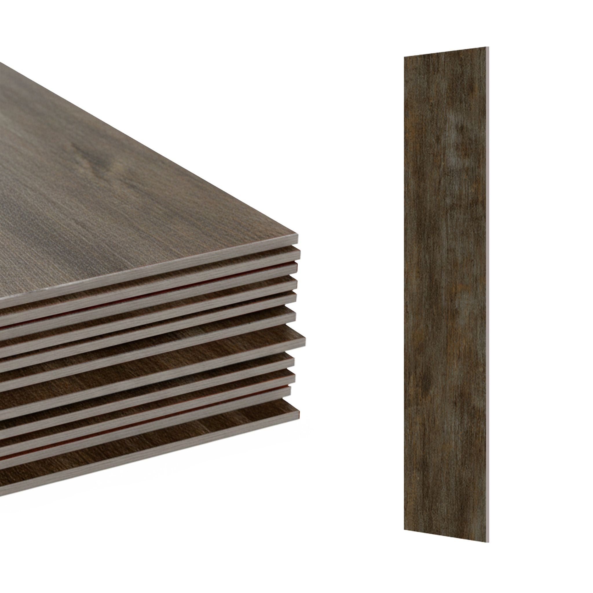 PVC Bodenbelag selbstklebend Holzoptik Dunkelbraun von Relaxdays