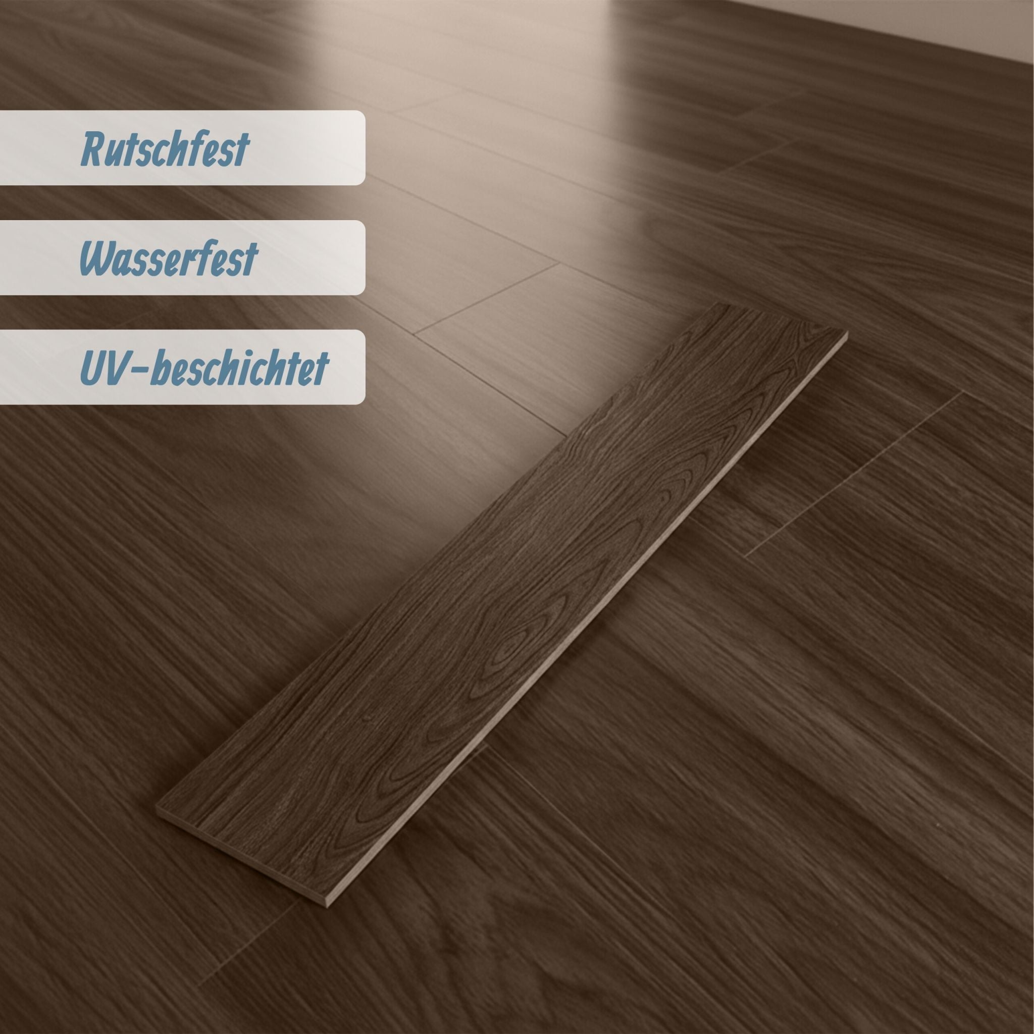 PVC Bodenbelag selbstklebend Holzoptik Dunkelbraun von Relaxdays