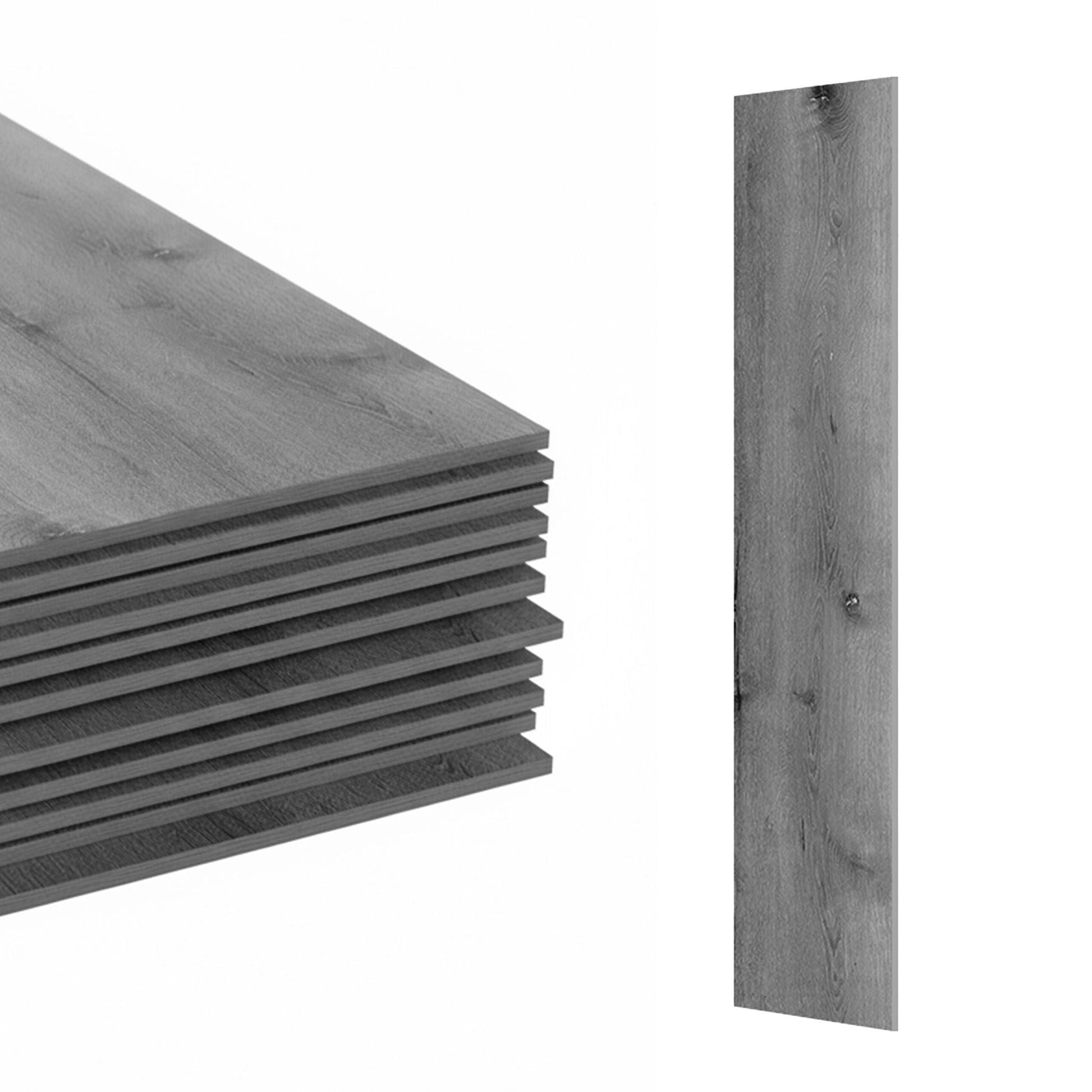 PVC Bodenbelag selbstklebend Holzoptik Grau von Relaxdays