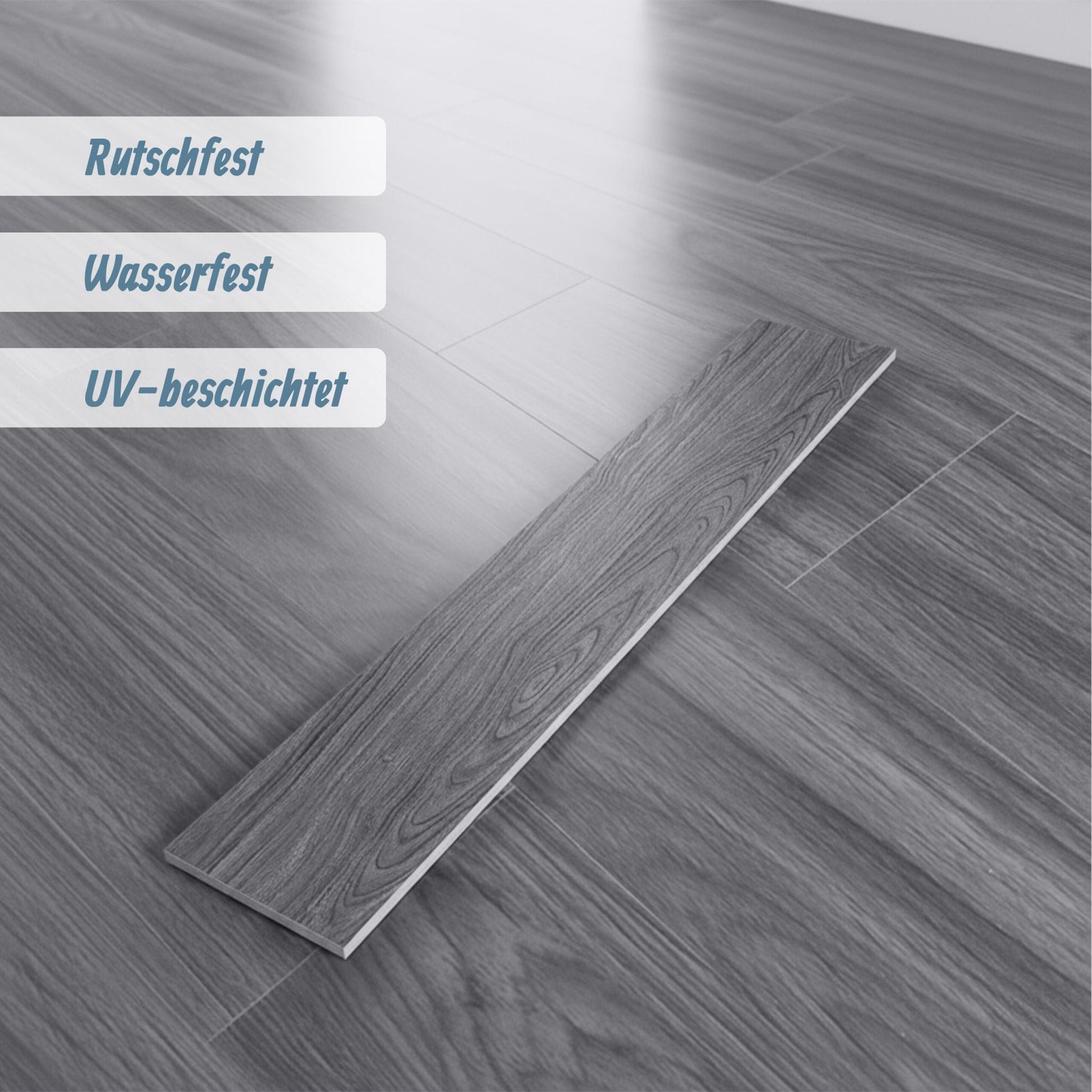 PVC Bodenbelag selbstklebend Holzoptik Grau von Relaxdays