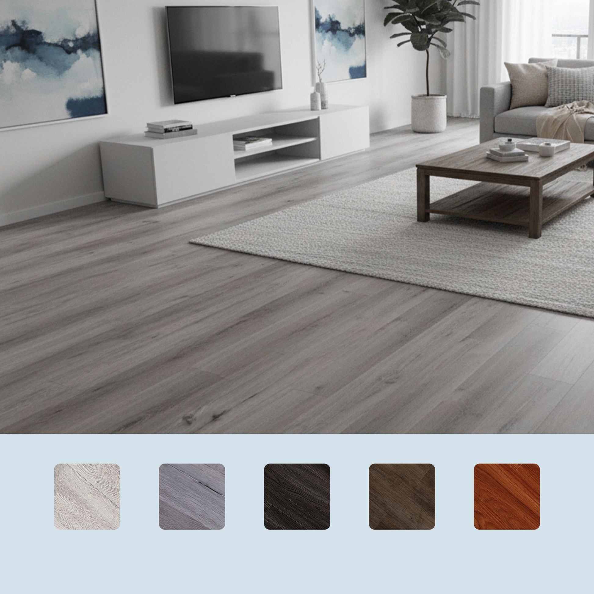 PVC Bodenbelag selbstklebend Holzoptik Grau von Relaxdays