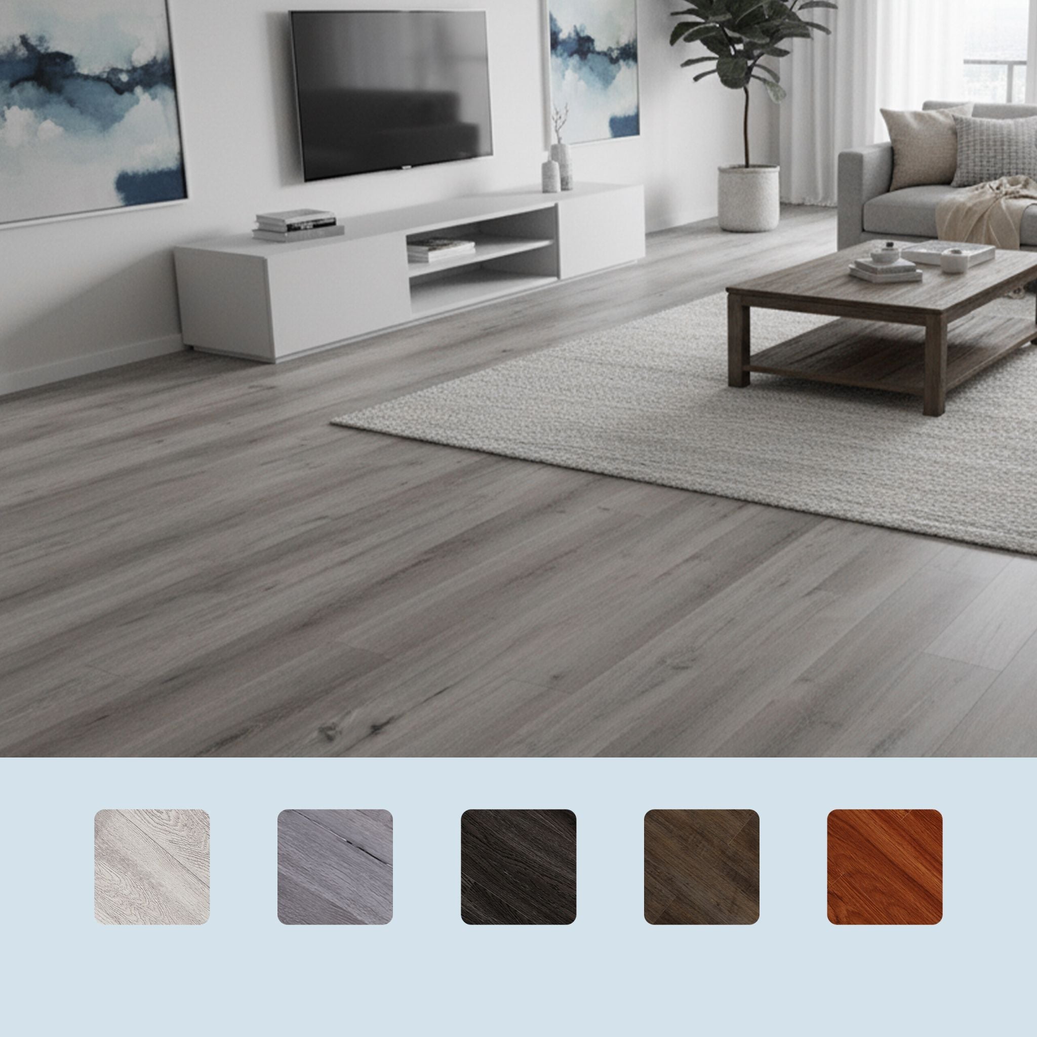 PVC Bodenbelag selbstklebend Holzoptik Grau von Relaxdays