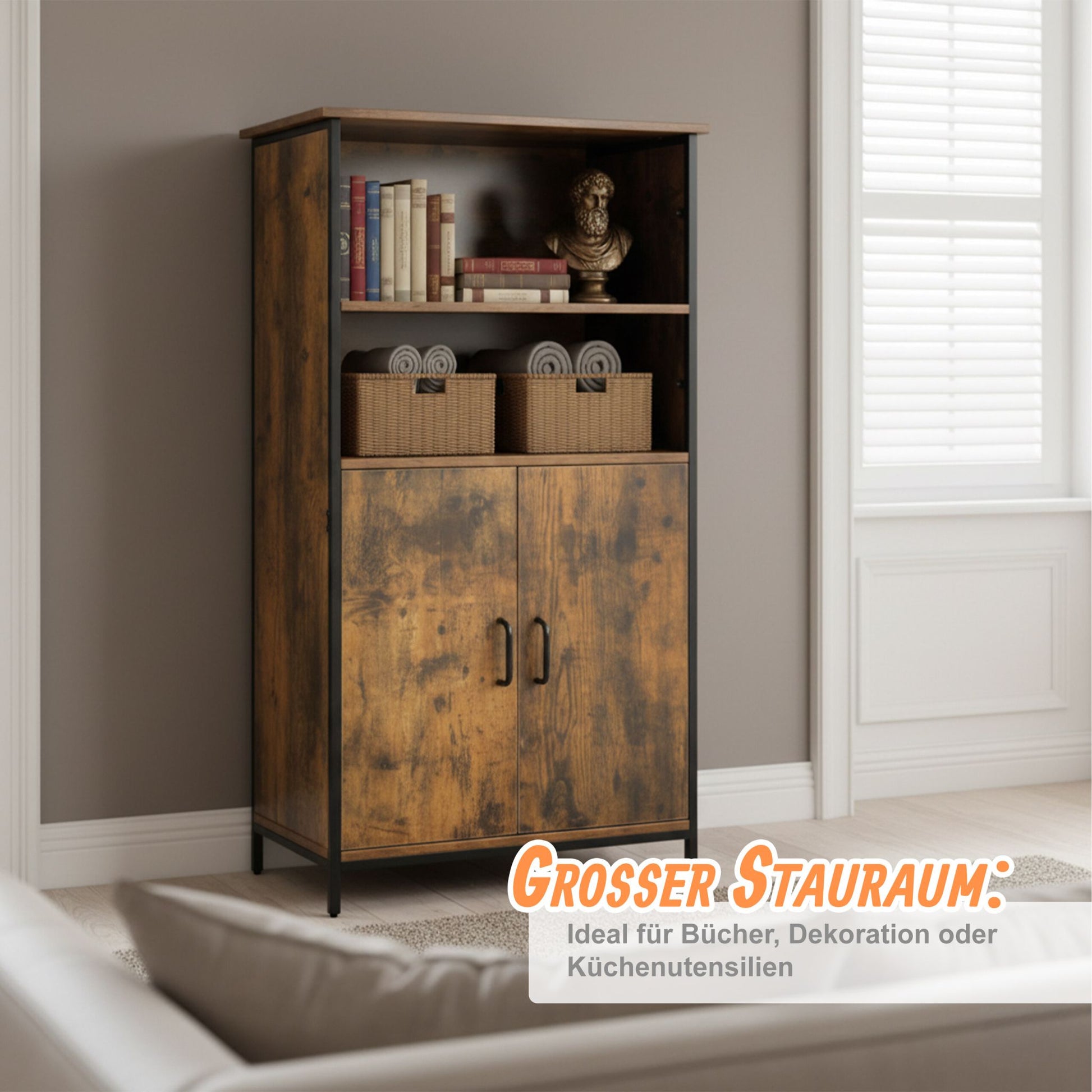 Küchenschrank Industrial Style Braun von Relaxdays