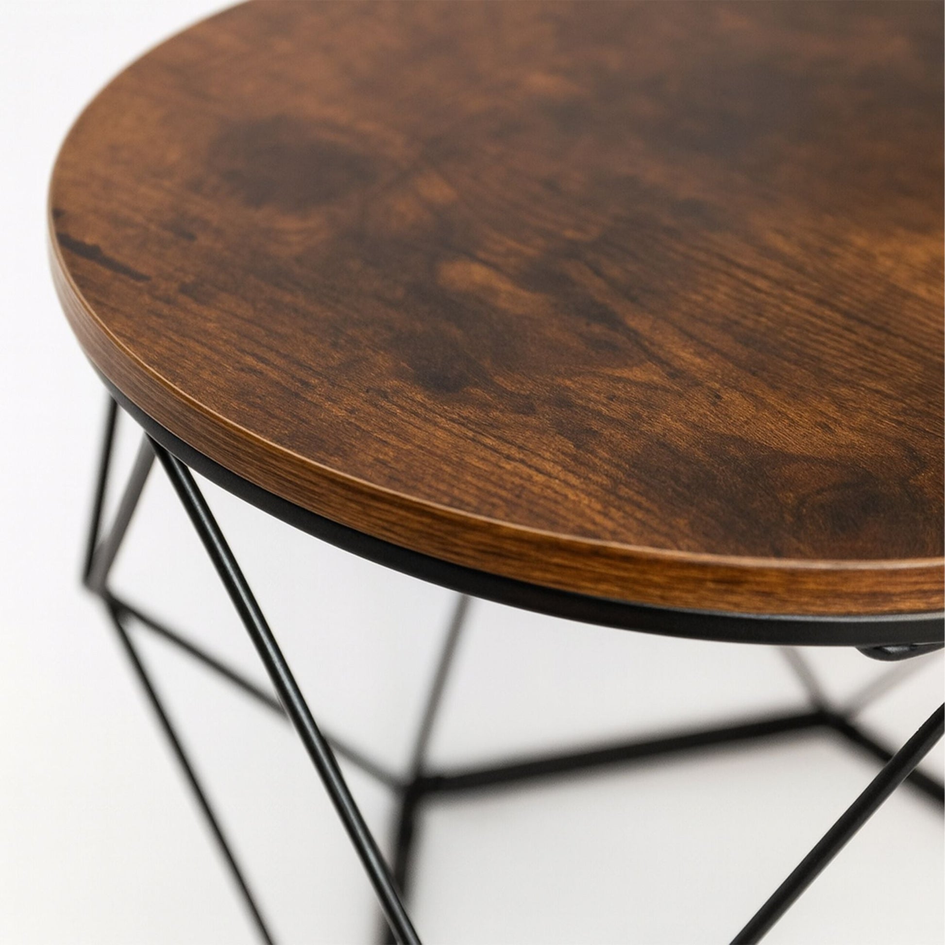 Couchtisch 2er-Set Industrial-Design Braun-Schwarz von Relaxdays
