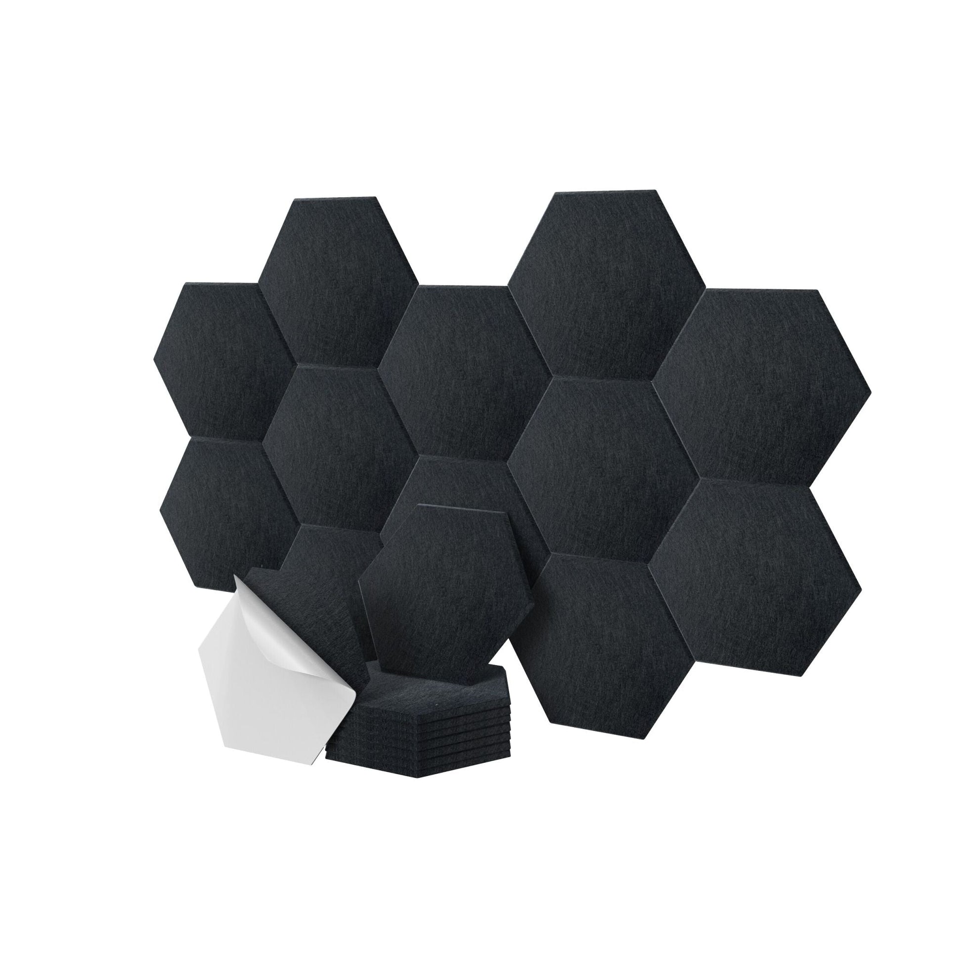 Hexagon Akustikplatten 18er-Set selbstklebend Schwarz von Relaxdays
