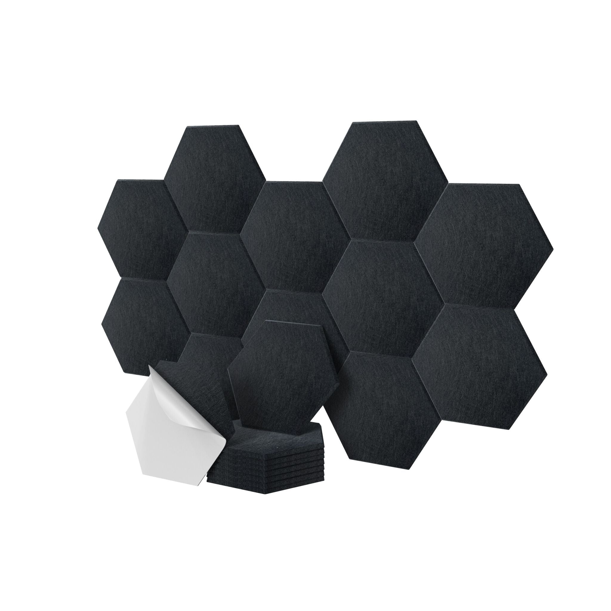 Hexagon Akustikplatten 36er-Set selbstklebend Schwarz von Relaxdays