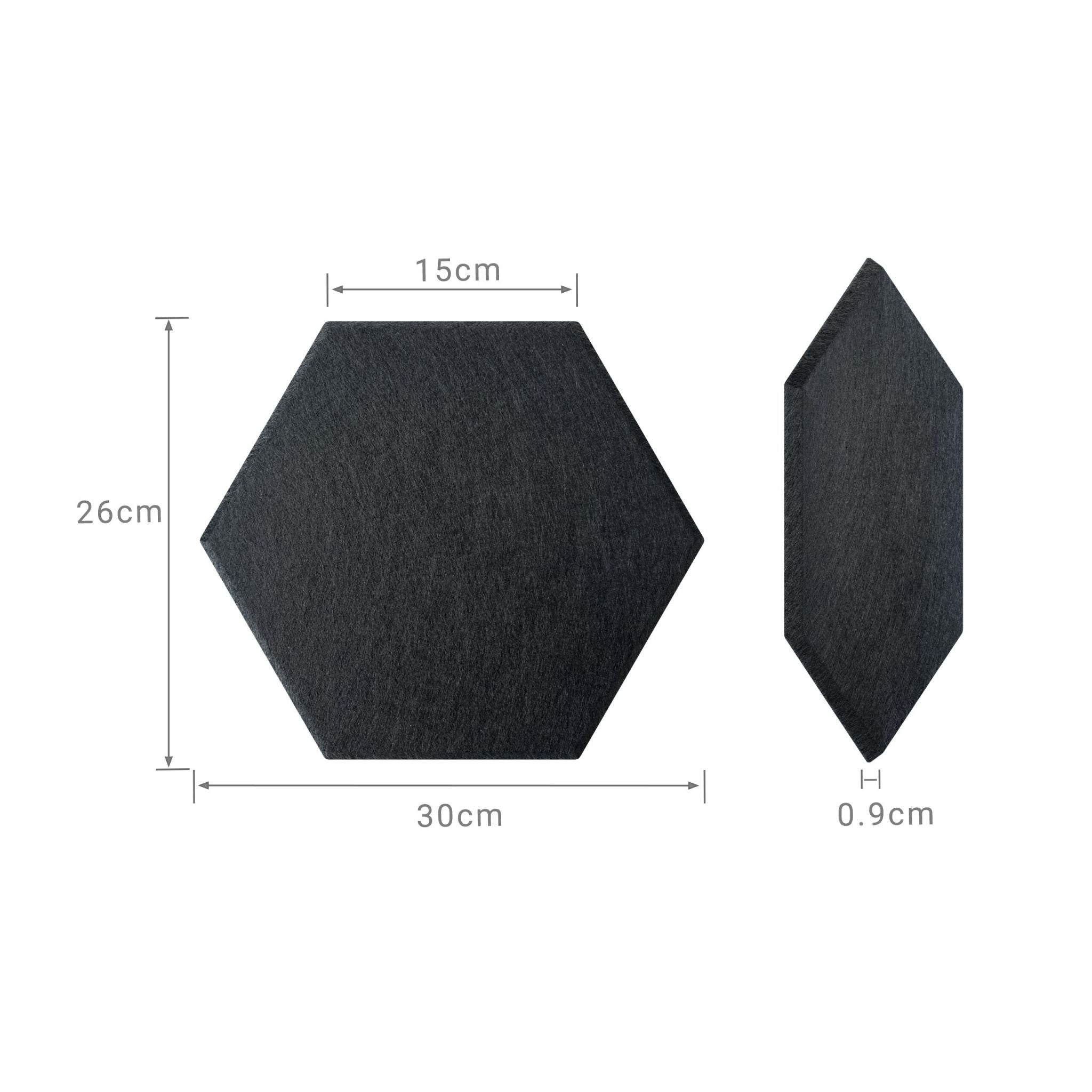 Hexagon Akustikplatten 36er-Set selbstklebend Schwarz von Relaxdays
