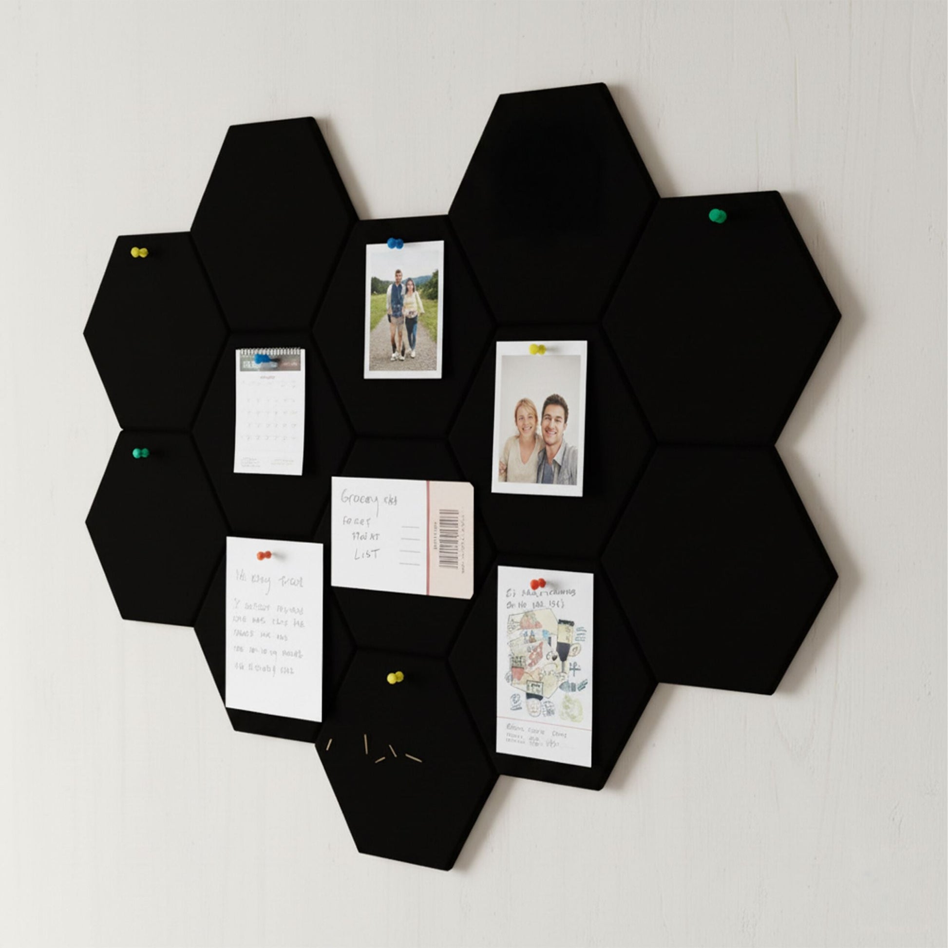 Hexagon Akustikplatten 36er-Set selbstklebend Schwarz von Relaxdays