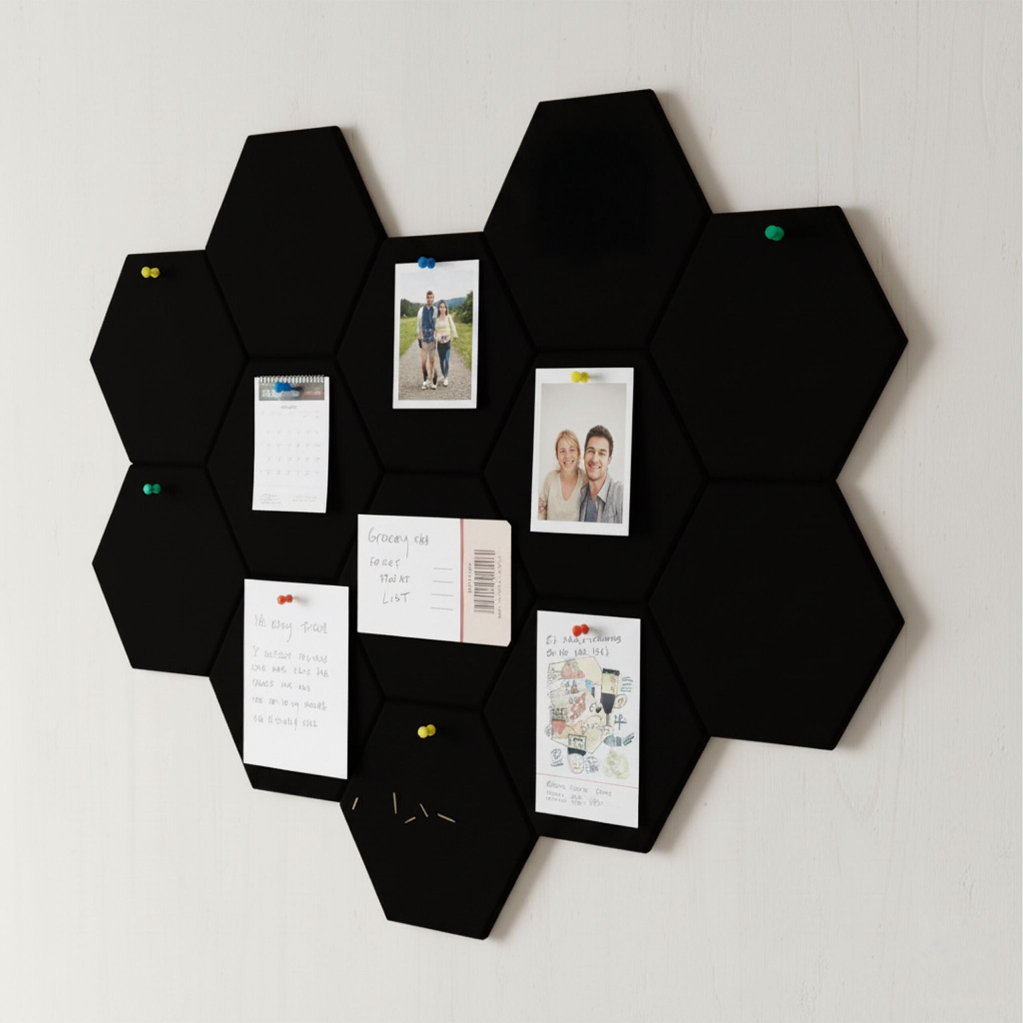 Hexagon Akustikplatten 36er-Set selbstklebend Schwarz von Relaxdays
