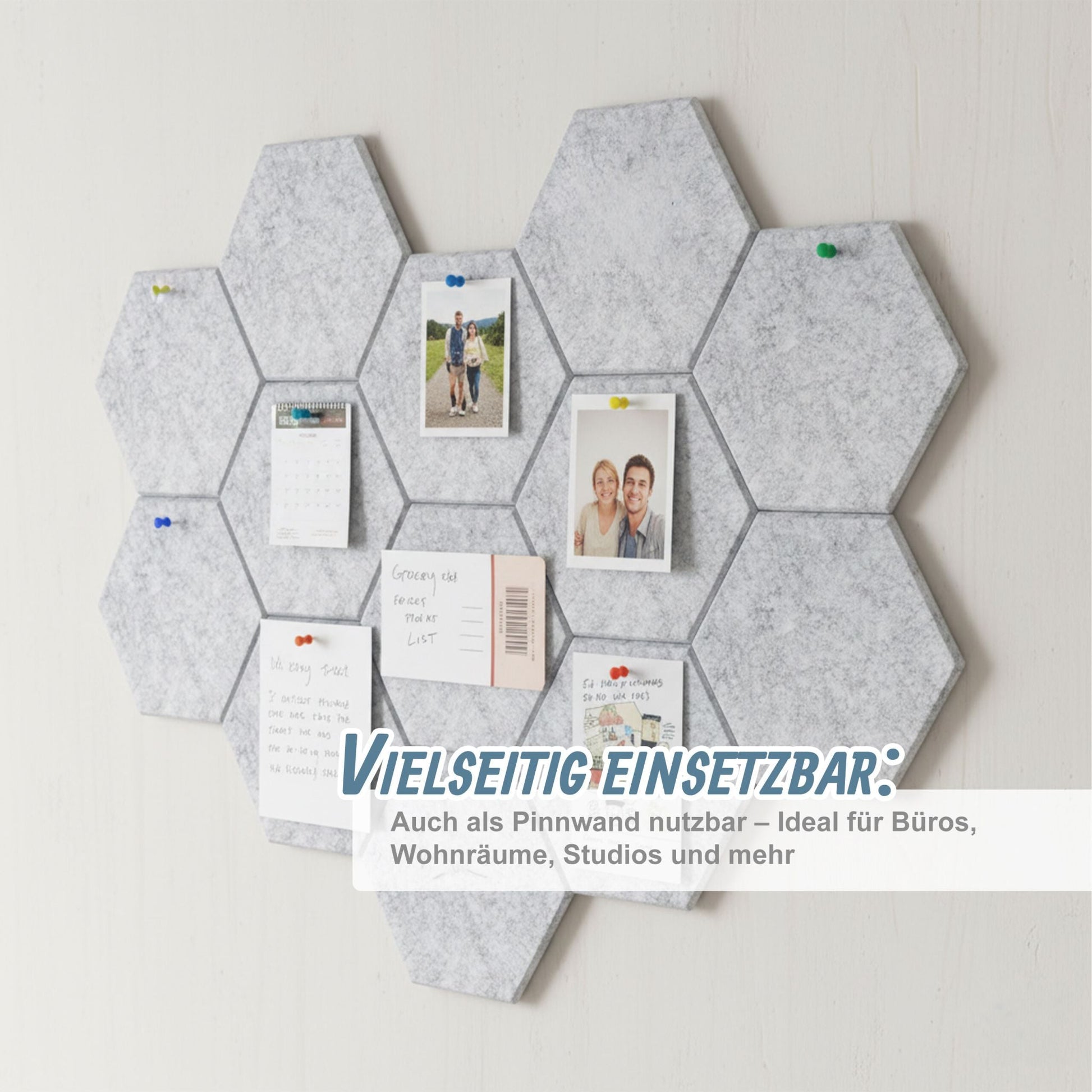 Hexagon Akustikplatten 18er-Set selbstklebend Grau von Relaxdays