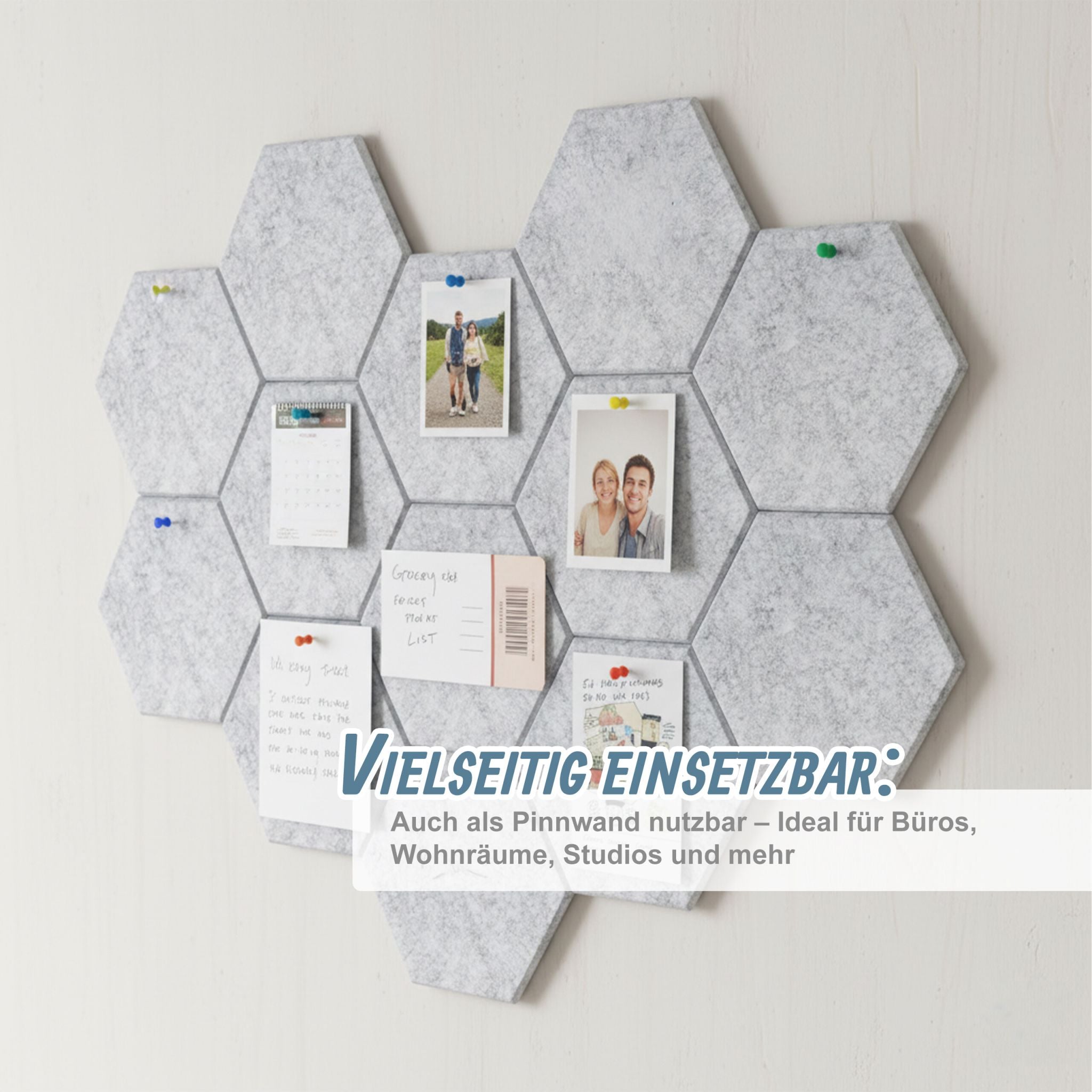 Hexagon Akustikplatten 18er-Set selbstklebend Grau von Relaxdays