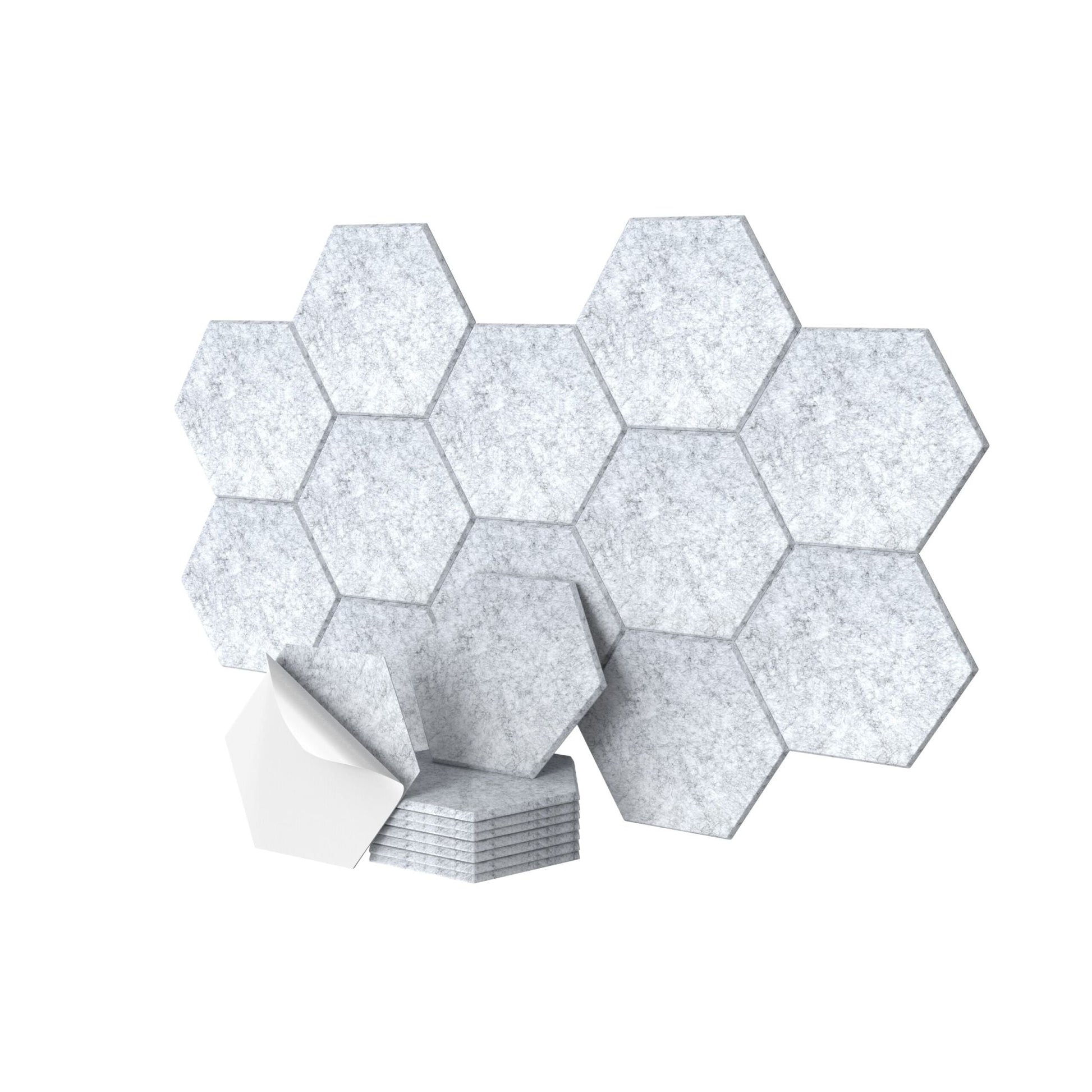 Hexagon Akustikplatten 36er-Set selbstklebend Grau von Relaxdays